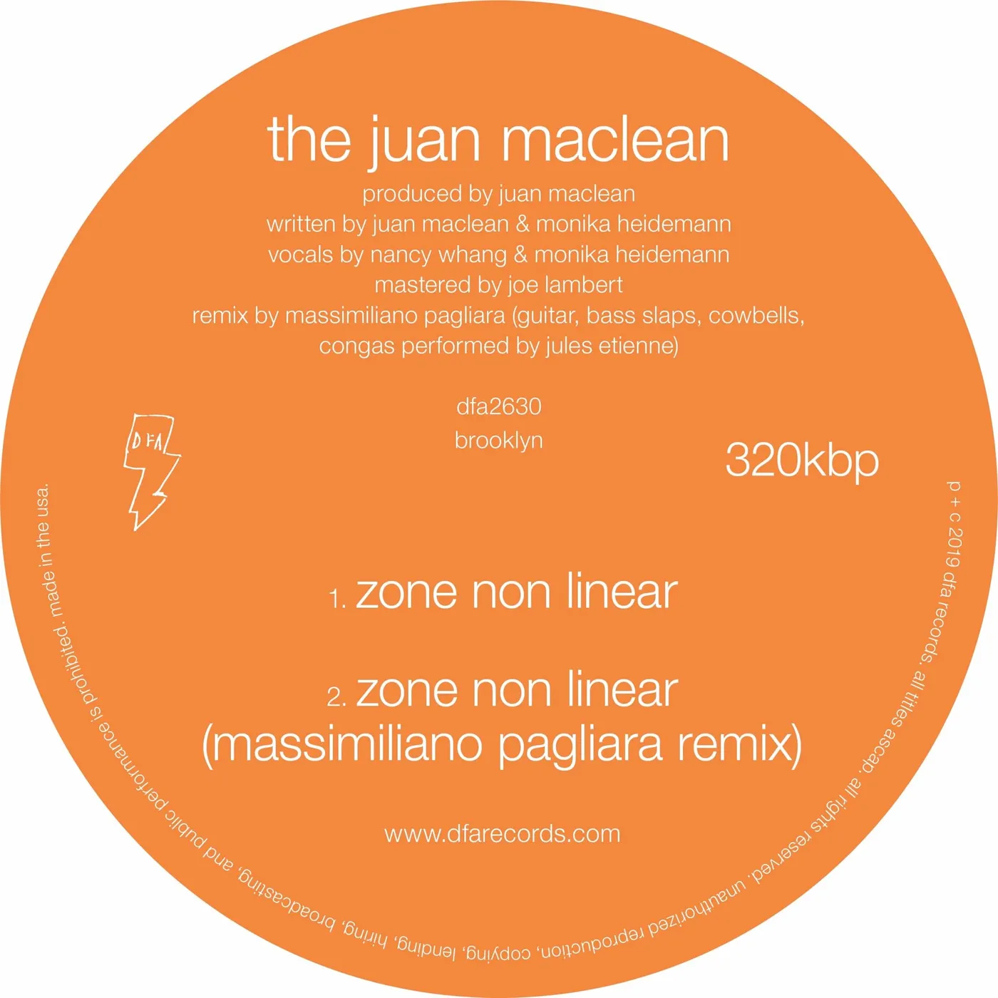 The Juan McLean What Do You Feel Free About?/Zone Nonlinear Vinyl Record