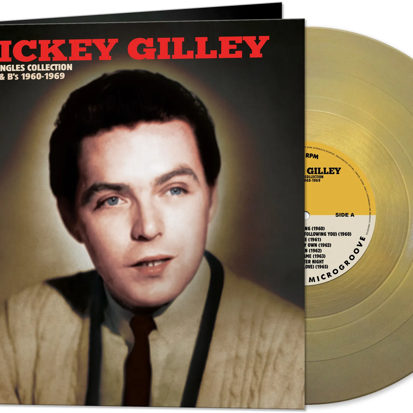 Mickey Gilley SINGLES COLLECTION A'S & B'S 1960-1969 (GATEFOLD JACKET/GOLD VINYL) Vinyl Record