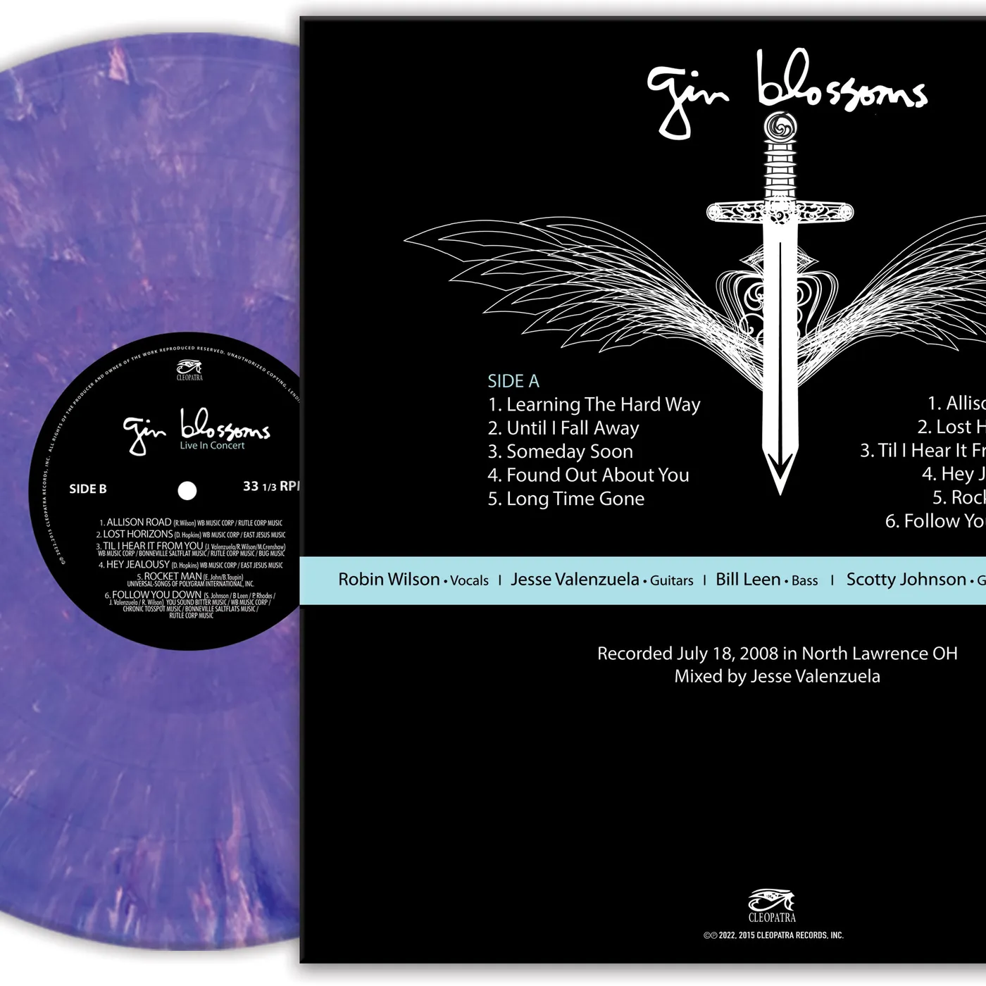 Gin Blossoms LIVE IN CONCERT (PURPLE MARBLE VINYL) Vinyl Record