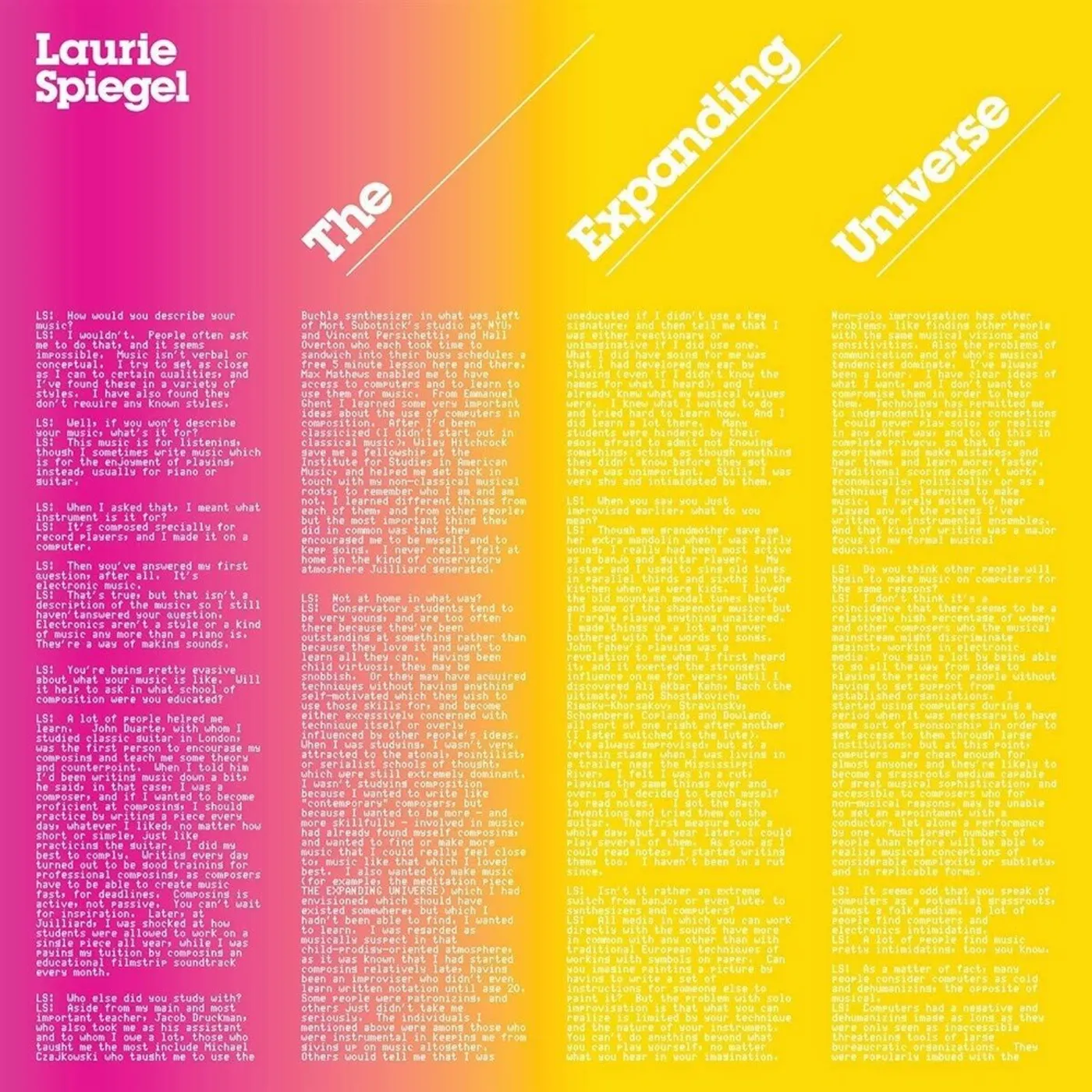 Laurie Spiegel Expanding Universe Vinyl Record
