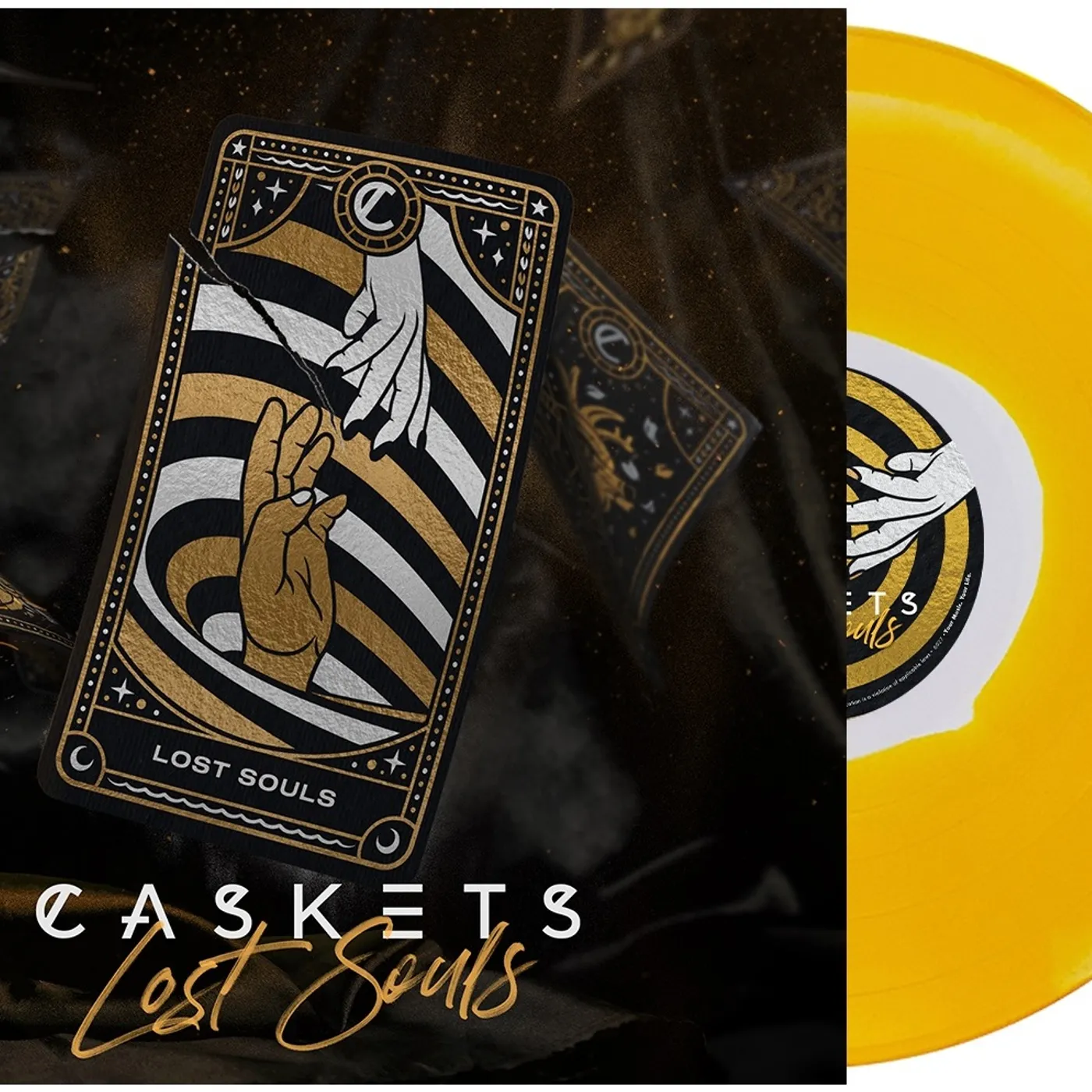 Caskets Lost Souls (Yellow & White Inkspot) Vinyl Record