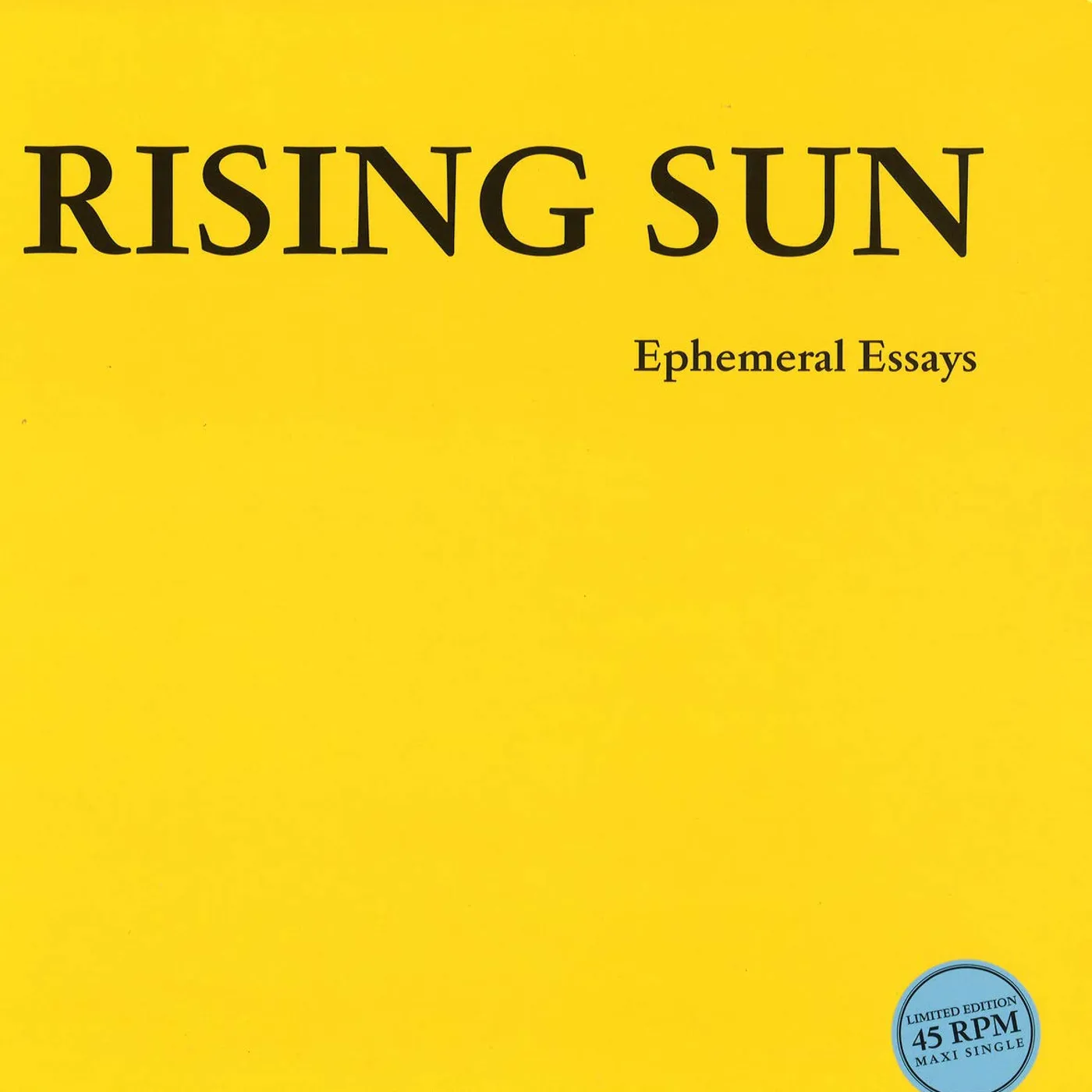 Rising Sun Ephemeral essays Vinyl Record