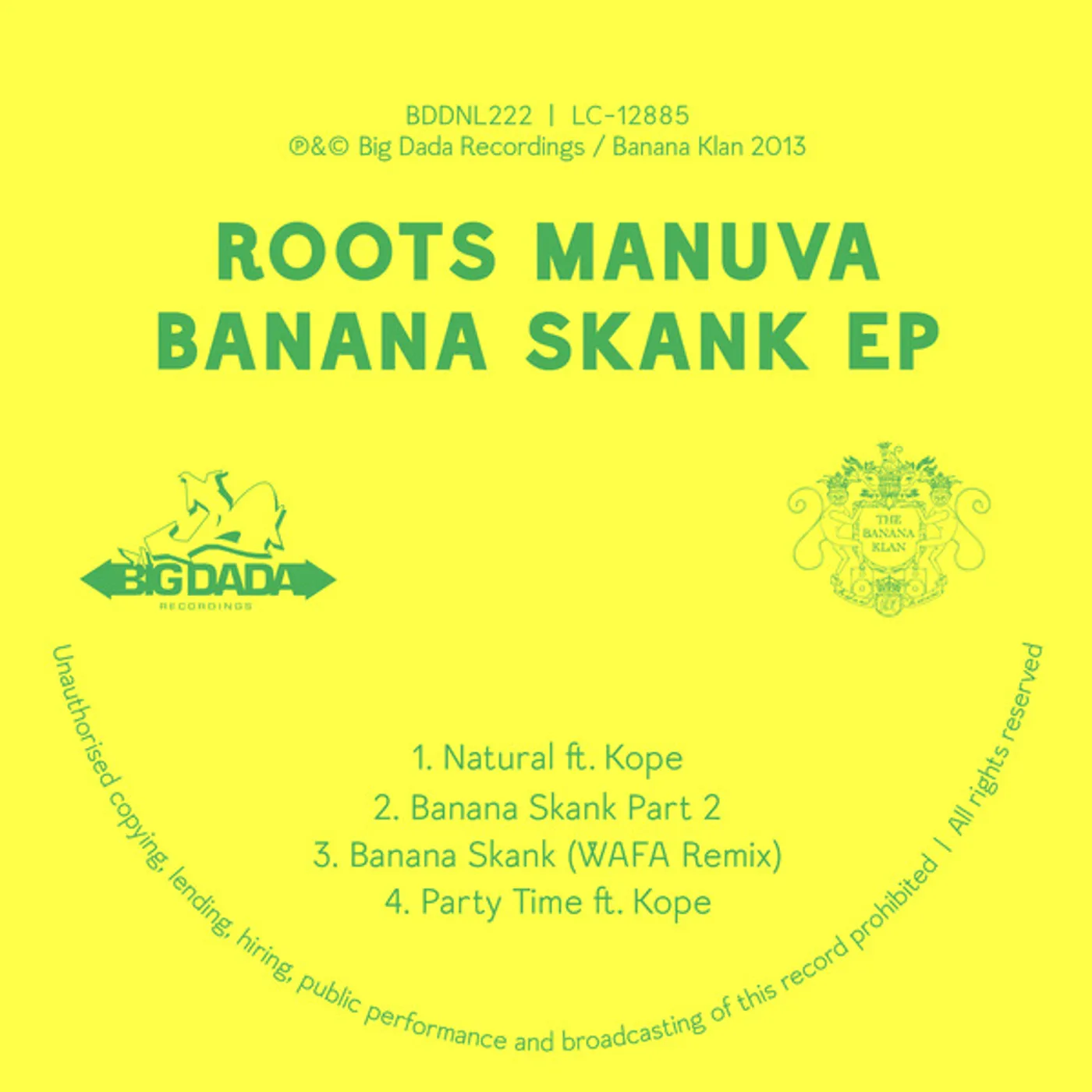 Roots Manuva Banana Skank   12 Vinyl Record