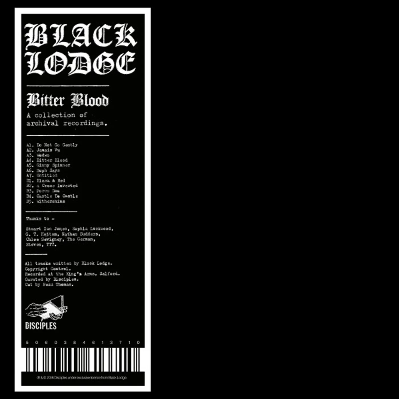 Black Lodge Bitter Blood (A Collection Of Archival R Vinyl Record