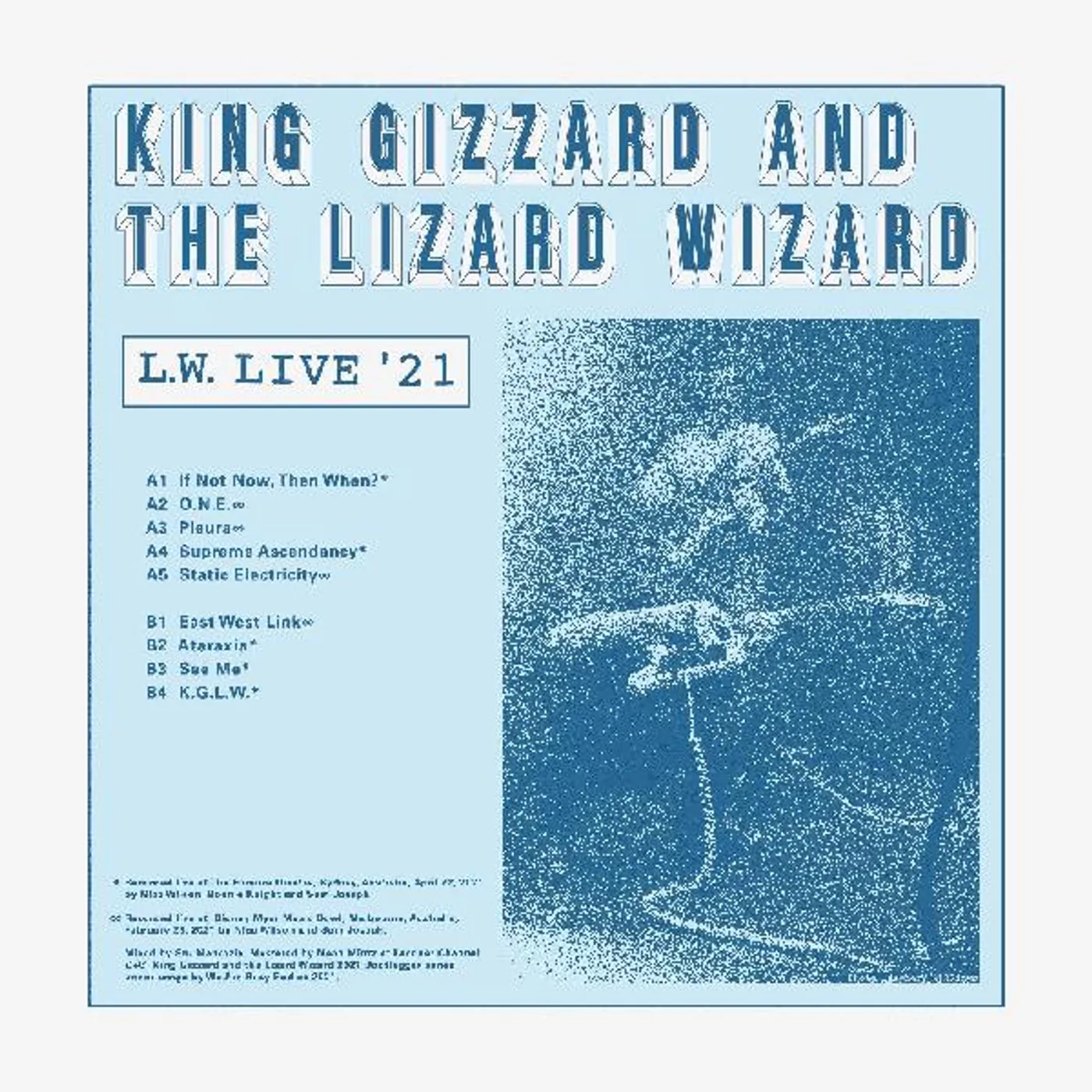 King Gizzard & The Lizard Wizard L.W. LIVE IN AUSTRALIA (REVERSE GROOVE ON CLEAR VINYL) Vinyl Record