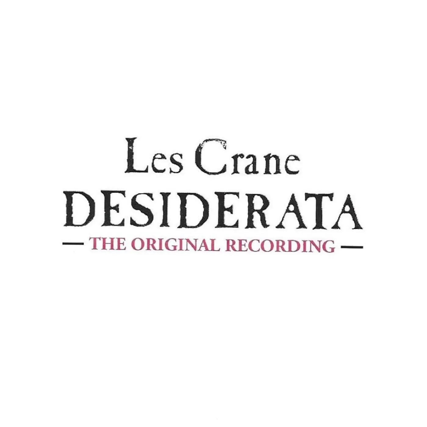 Les Crane Desiderata The Original Recording CD