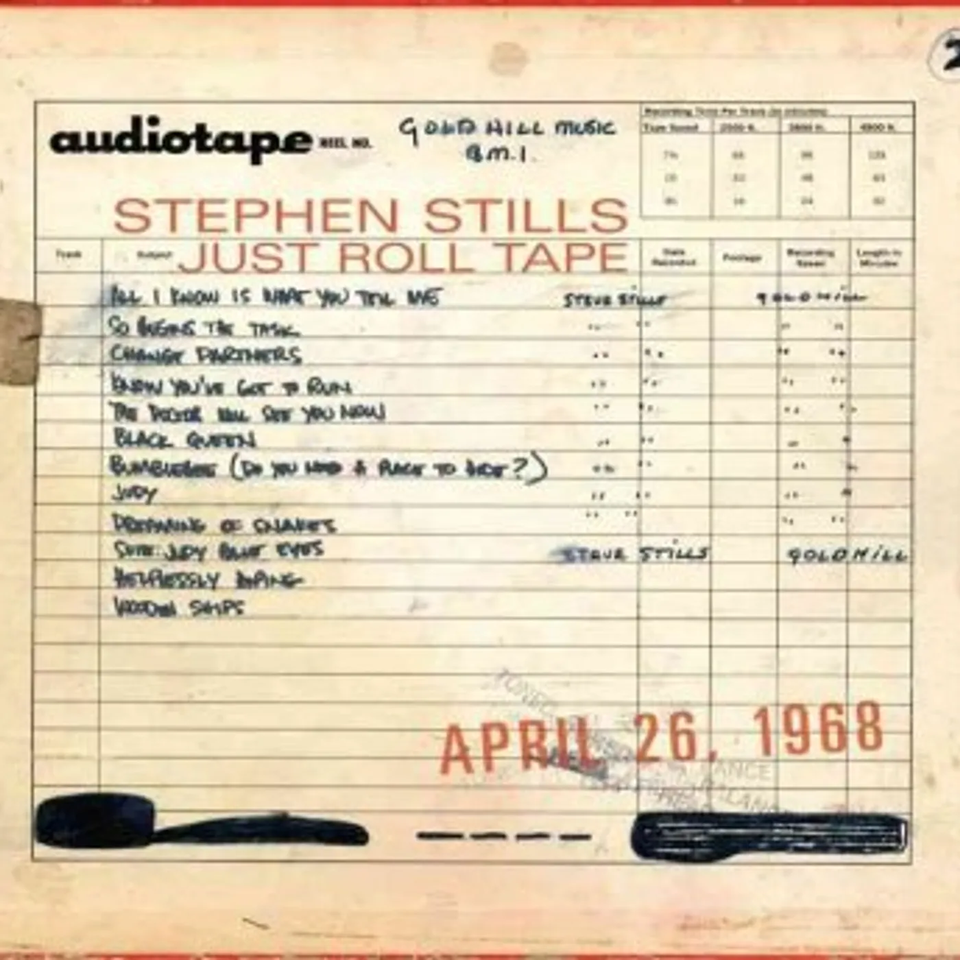 Stephen Stills Just Roll Tape: April 26th 1968 CD