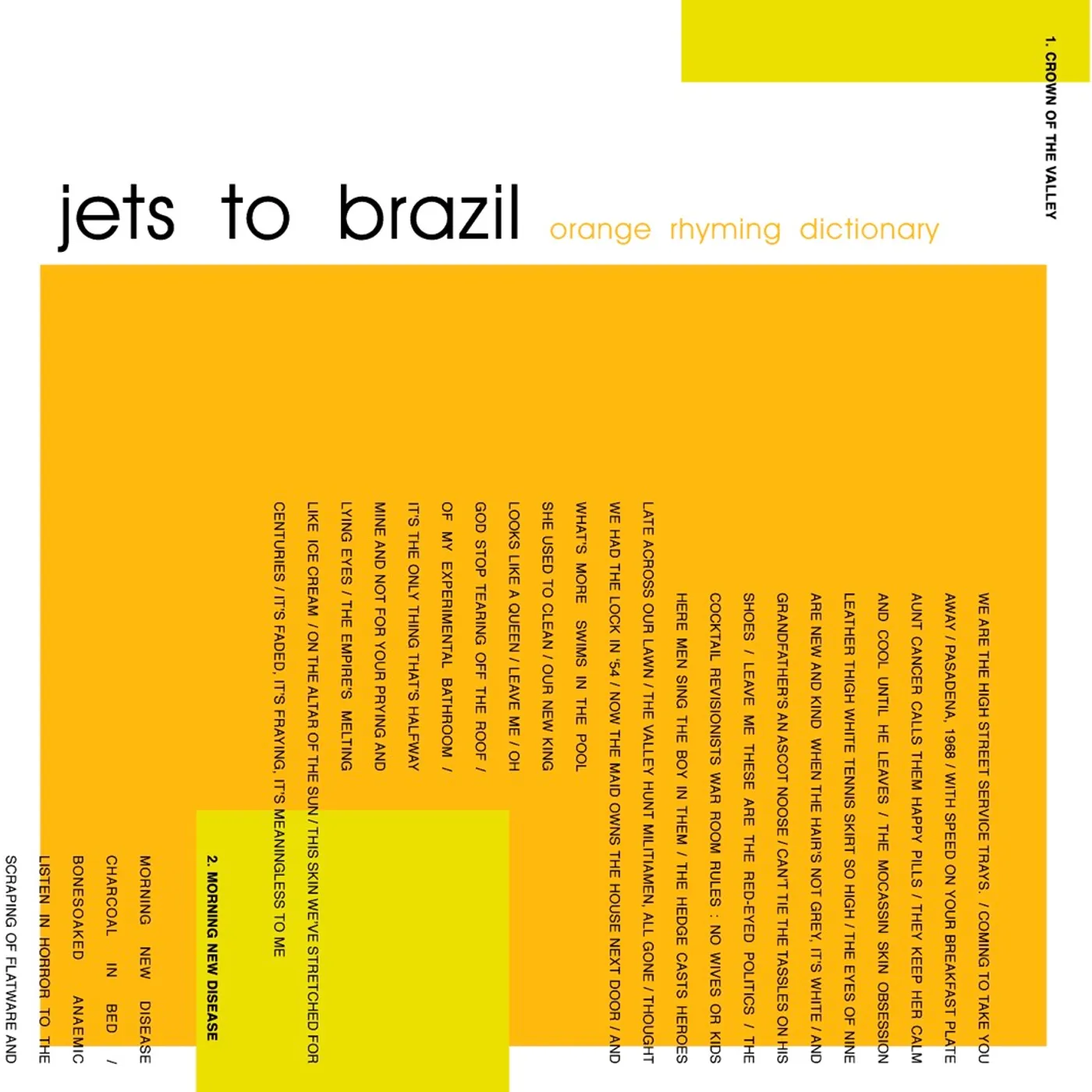 Jets To Brazil Orange Rhyming Dictionary Vinyl Record