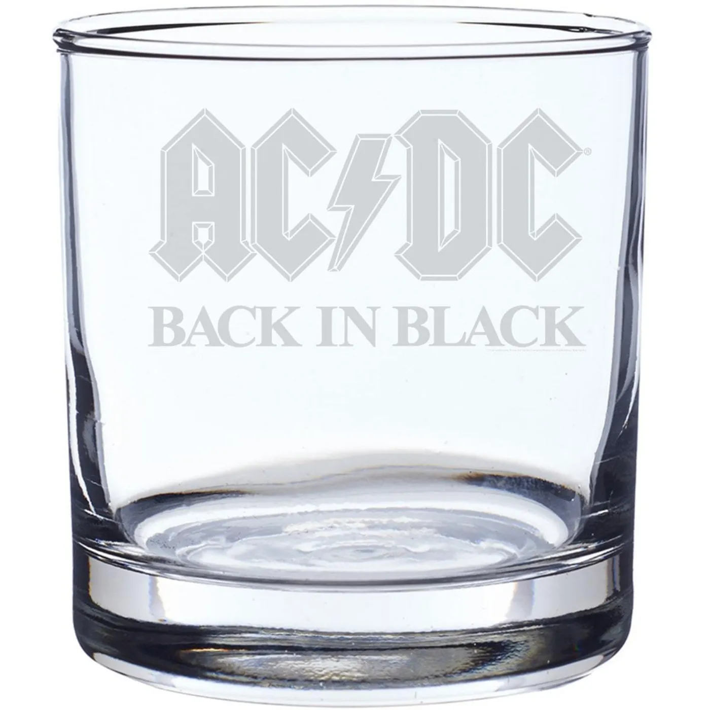 AC/DC Back In Black Laser-Etched Whiskey Glass
