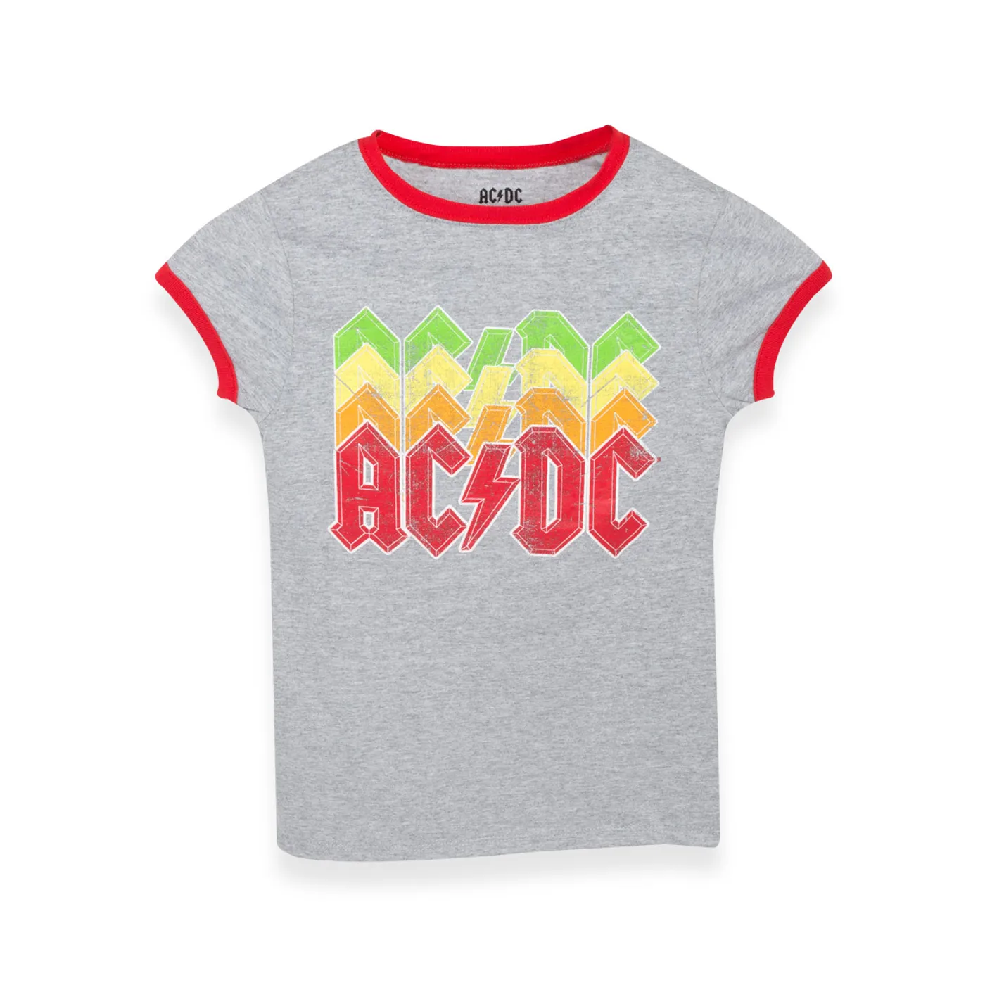 AC/DC Multi Color Logo Red Ringer Kids T-Shirt
