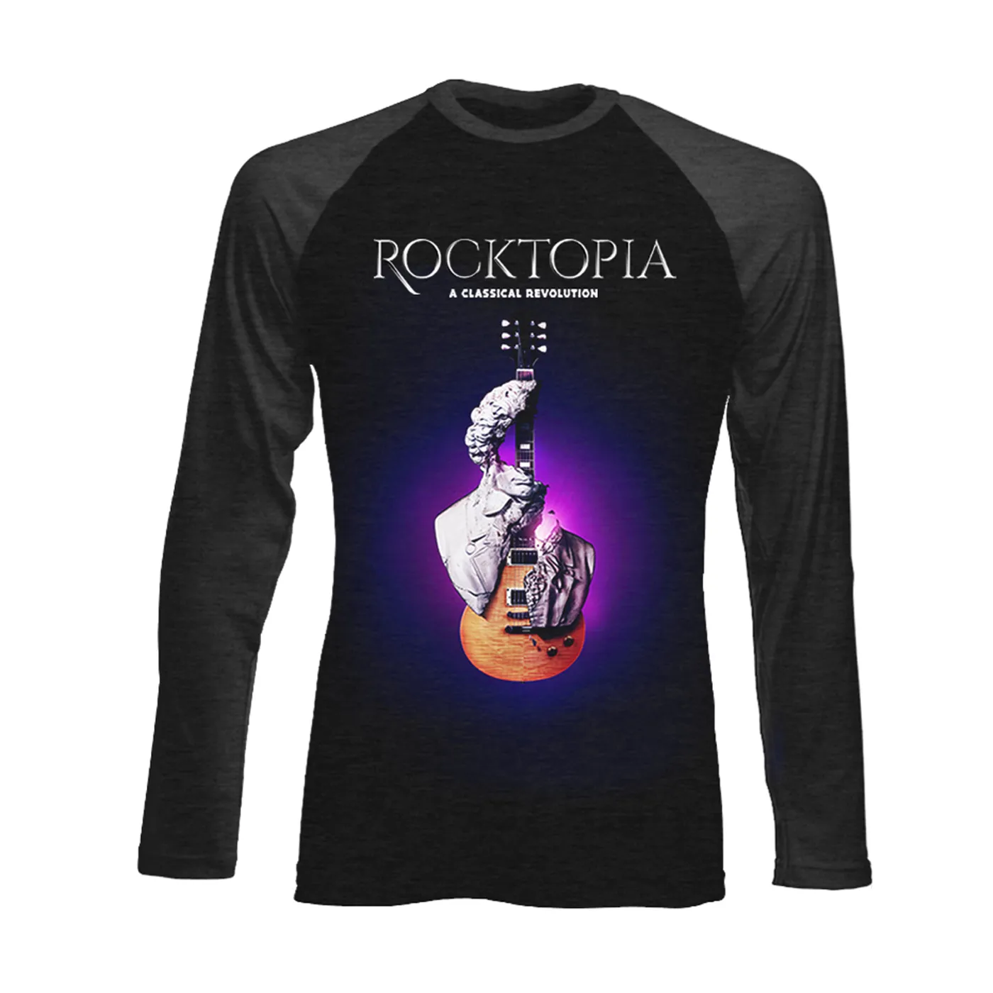 Rocktopia Logo Black/Charcoal Vintage Raglan