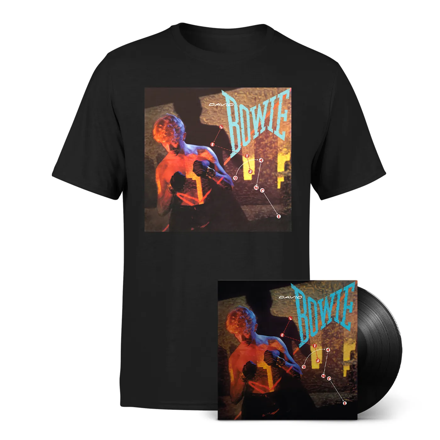Let's Dance Cover T-shirt + David Bowie - Let's Dance (2018 Remastered Version) LP
