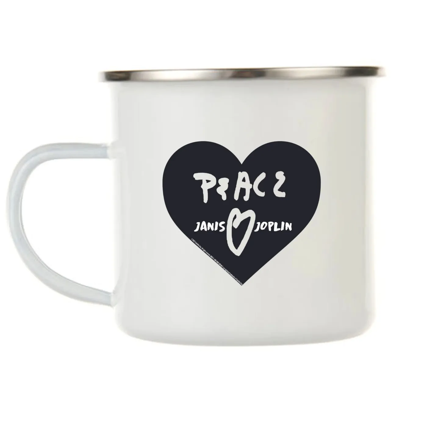 Janis Joplin Peace & Love Camping Mug