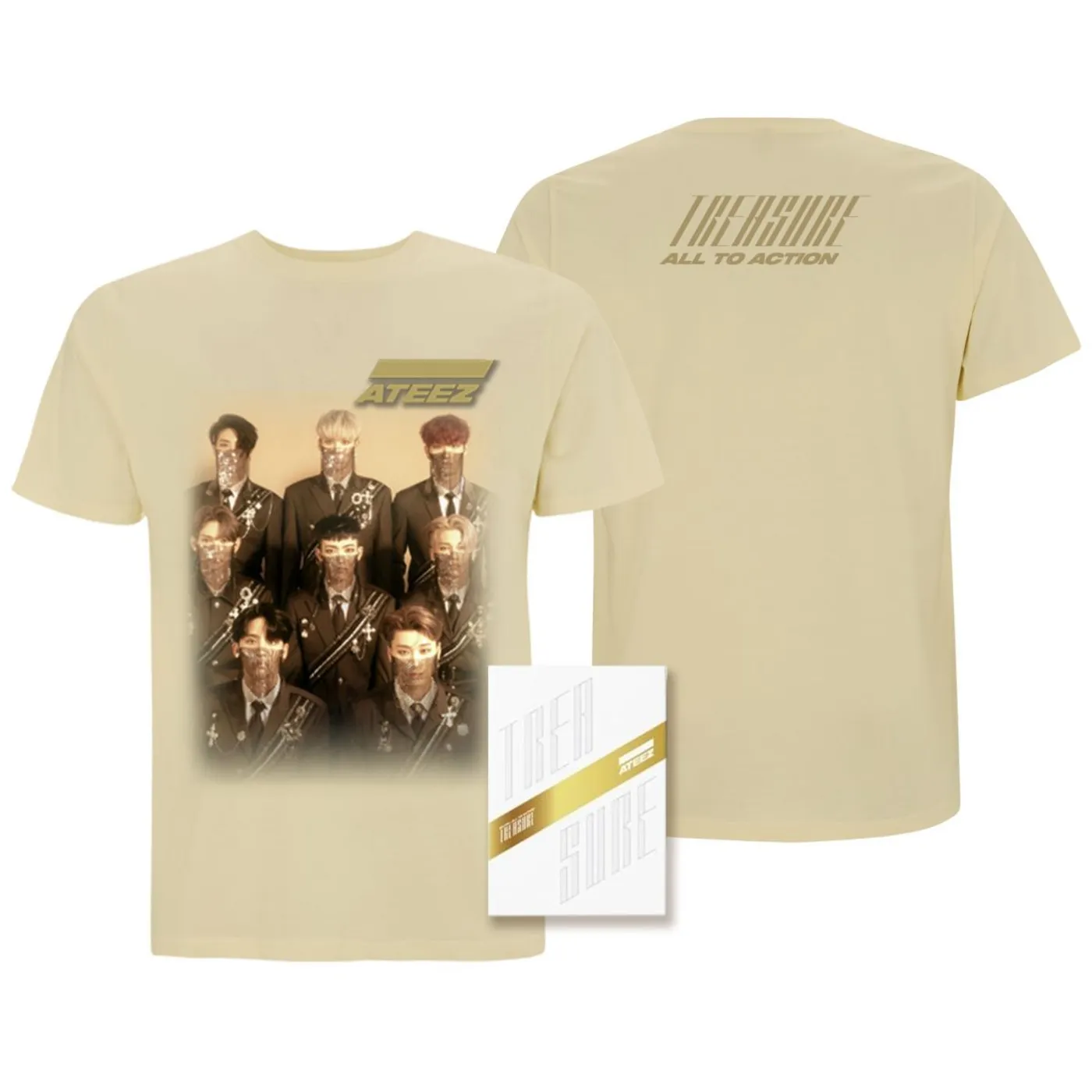 Ateez Treasure Z Ver. Package White Edition & Men's Tan T-shirt