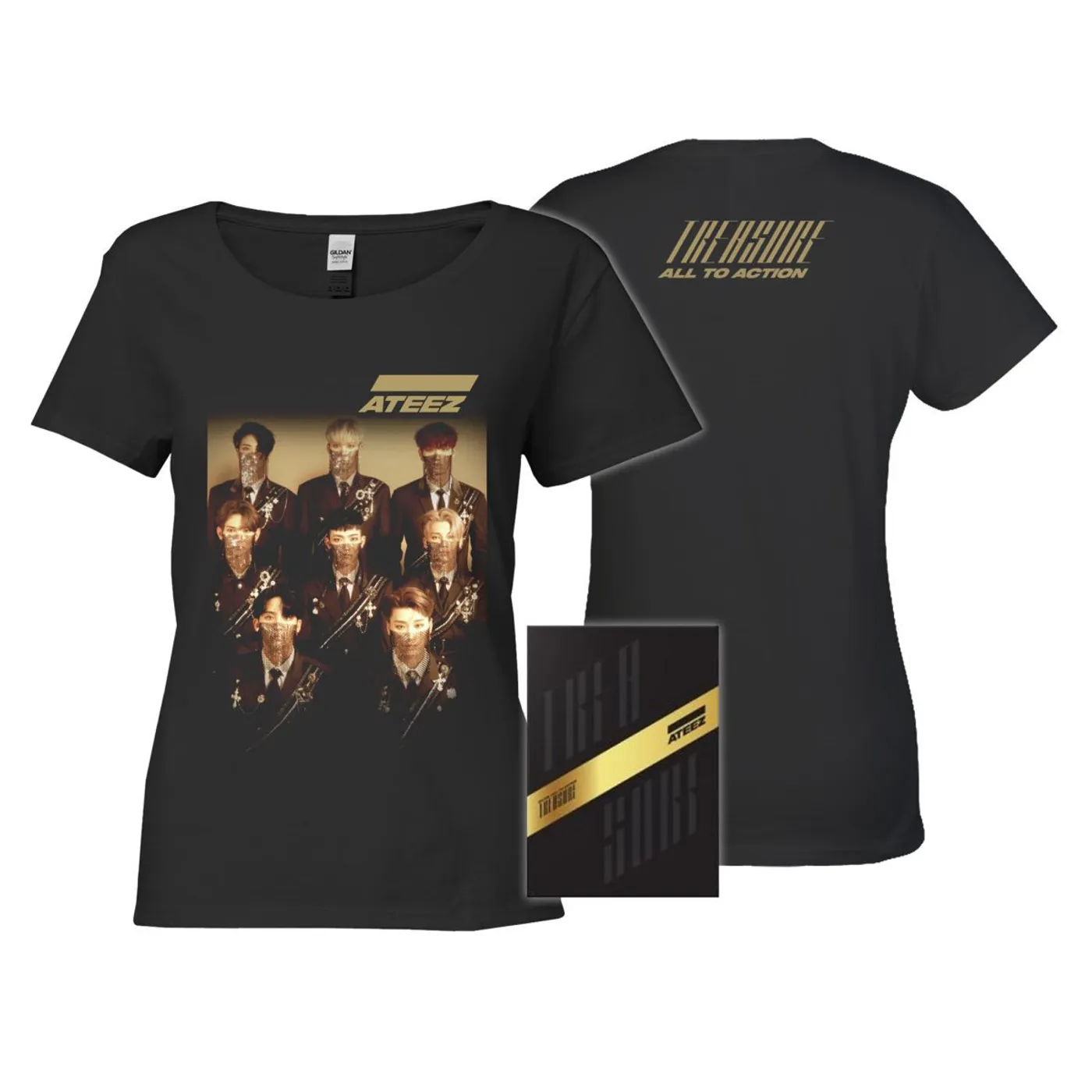 Ateez Treasure A Ver. Package Black Edition & Ladies Black Tee