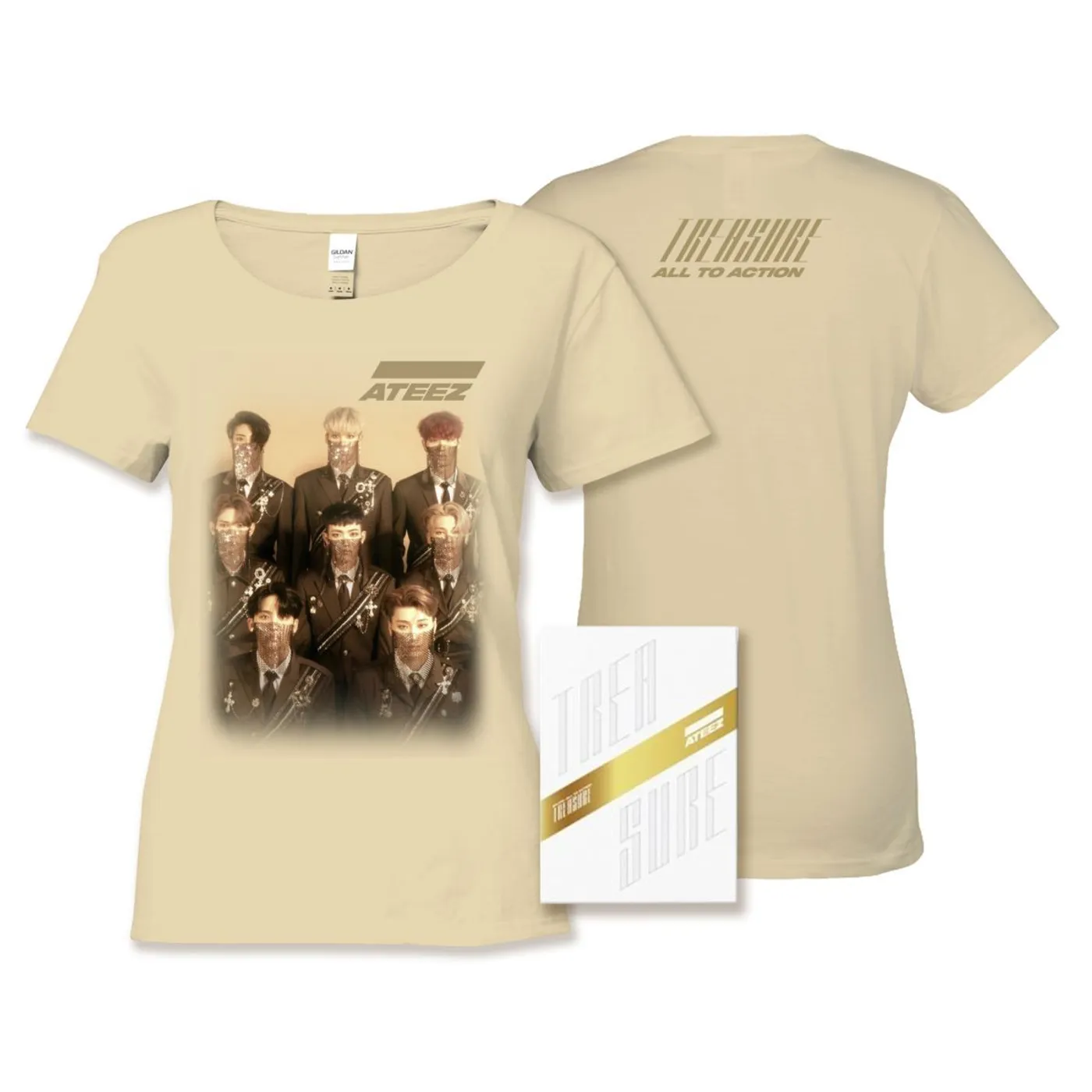 Ateez Treasure Z Ver. Package White Edition & Ladies Tan Tee