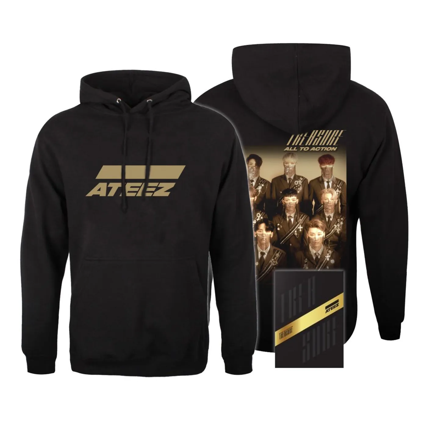 Ateez Treasure A Ver. Package Black Edition & Hoodie Bundle
