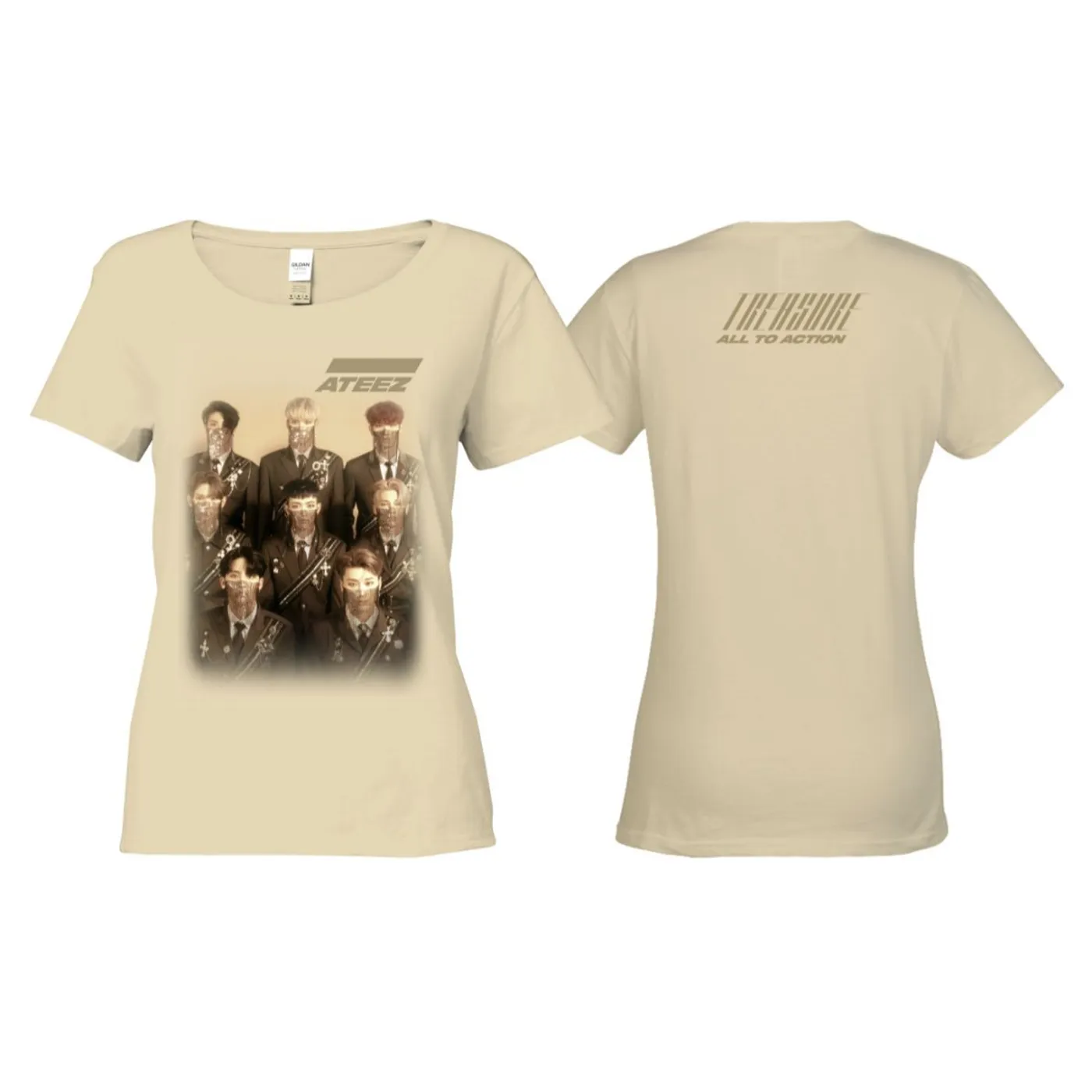 ATEEZ Treasure Ladies Tan T-shirt