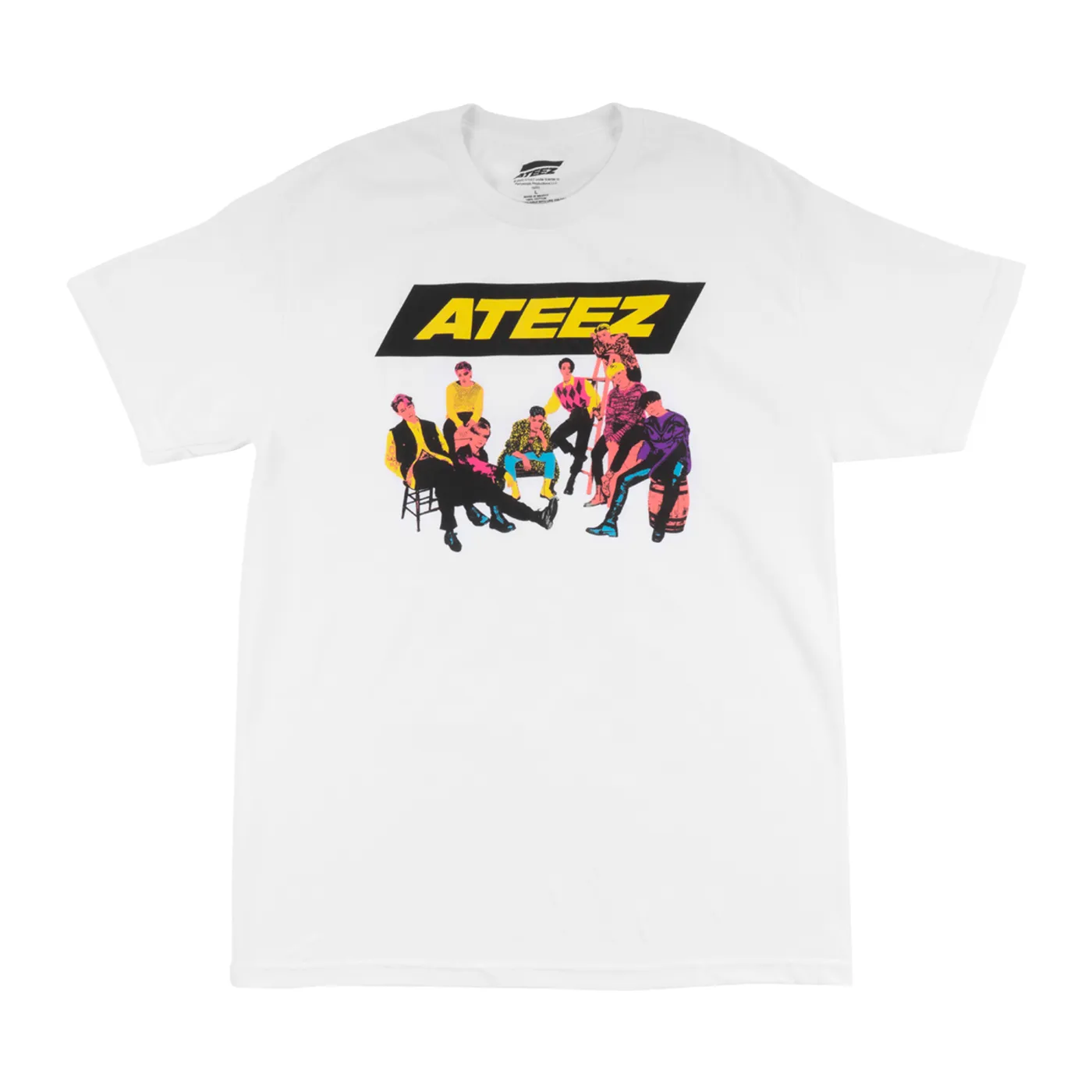 ATEEZ Band Photo Crew Neck White T-shirt