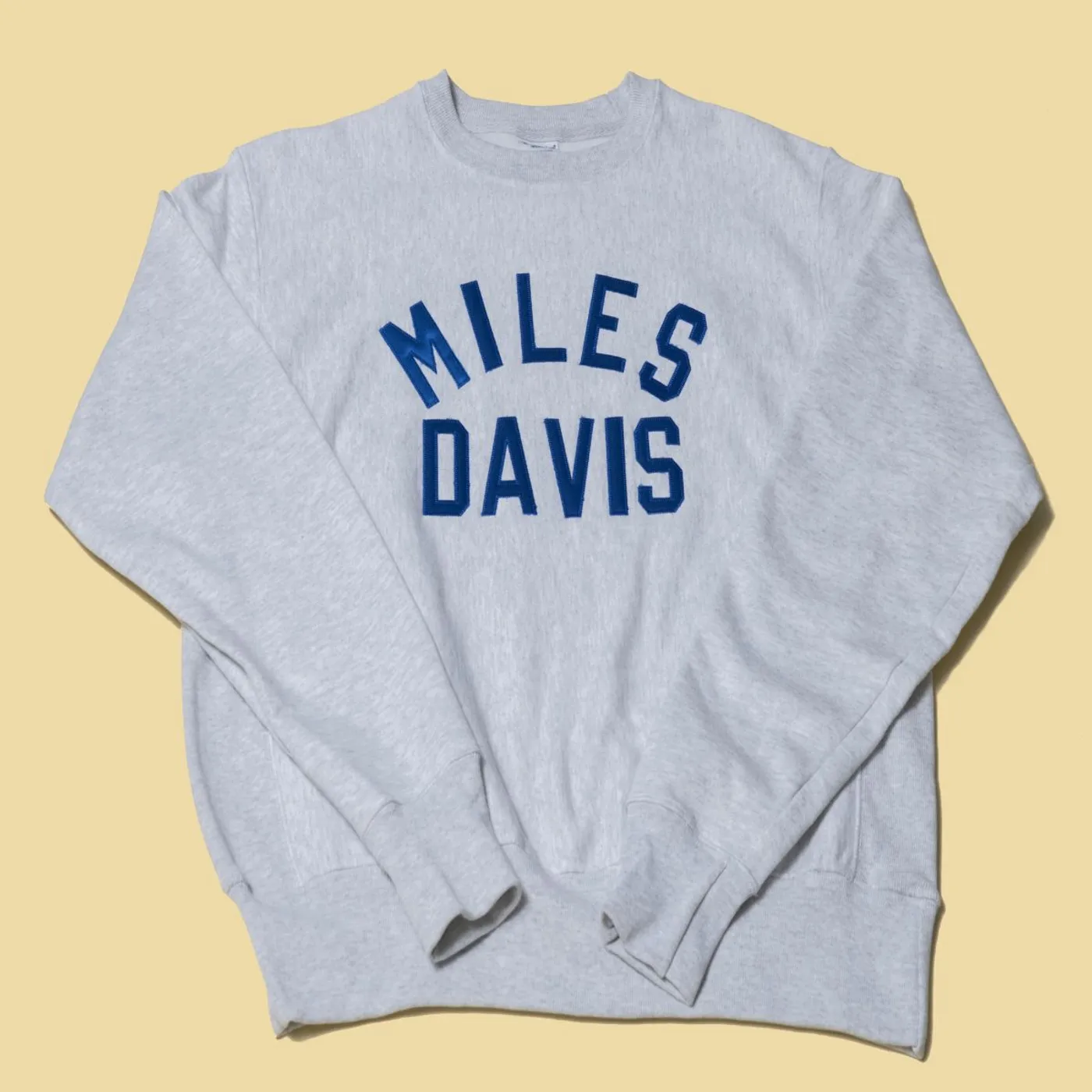 Miles Davis Embroidered Champion Crewneck Grey
