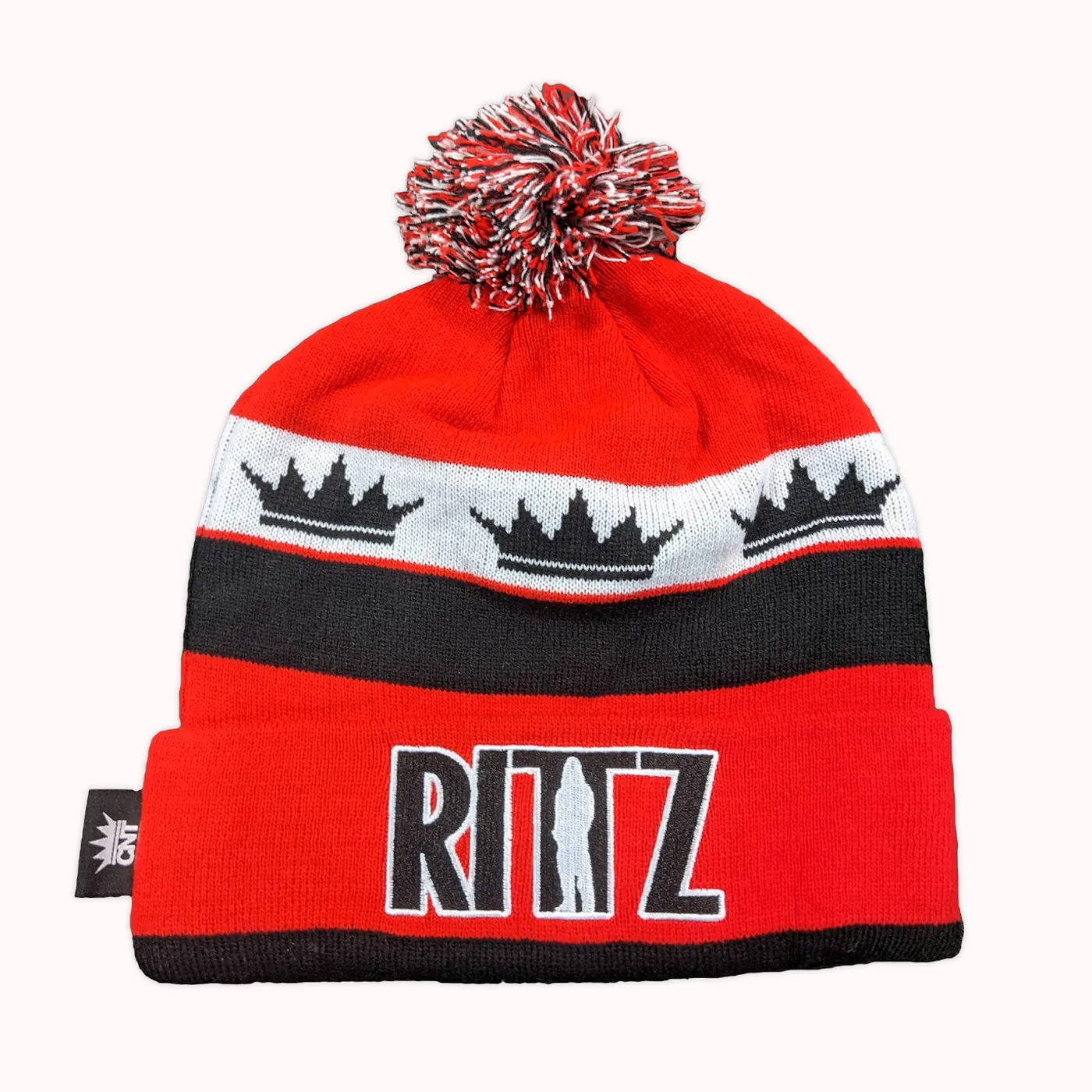 Rittz Red and Black Pom Knit Hat