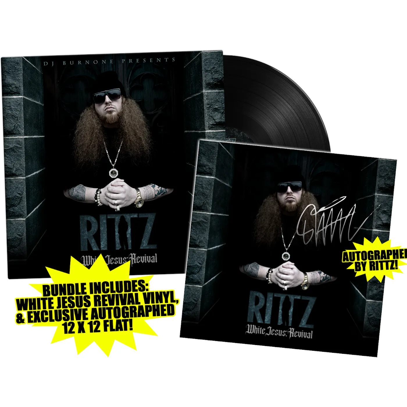 Rittz "White Jesus Revival" Double Vinyl and Autographed Flat Bundle