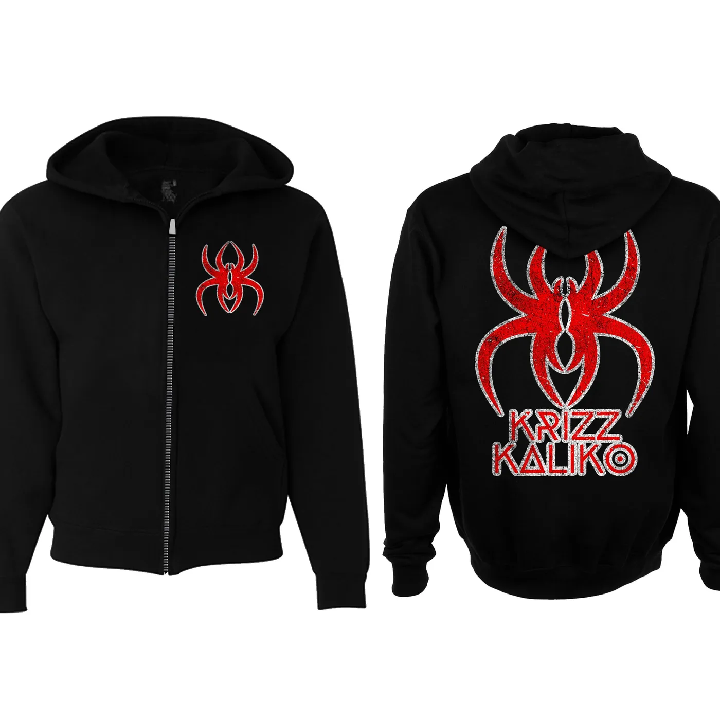 Krizz Kaliko Spider K Cracked Zip Up Hoodie