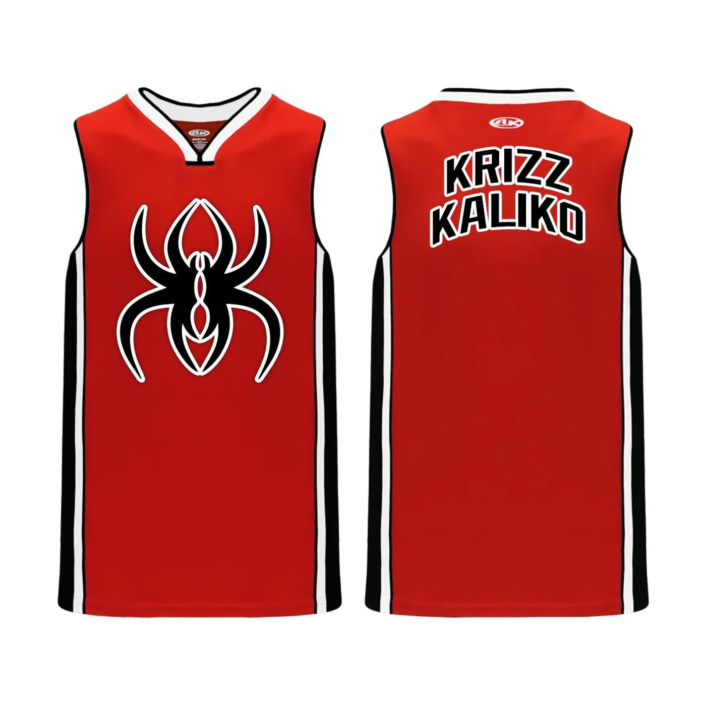 Krizz Kaliko Red Basketball Jersey BLACK LOGO