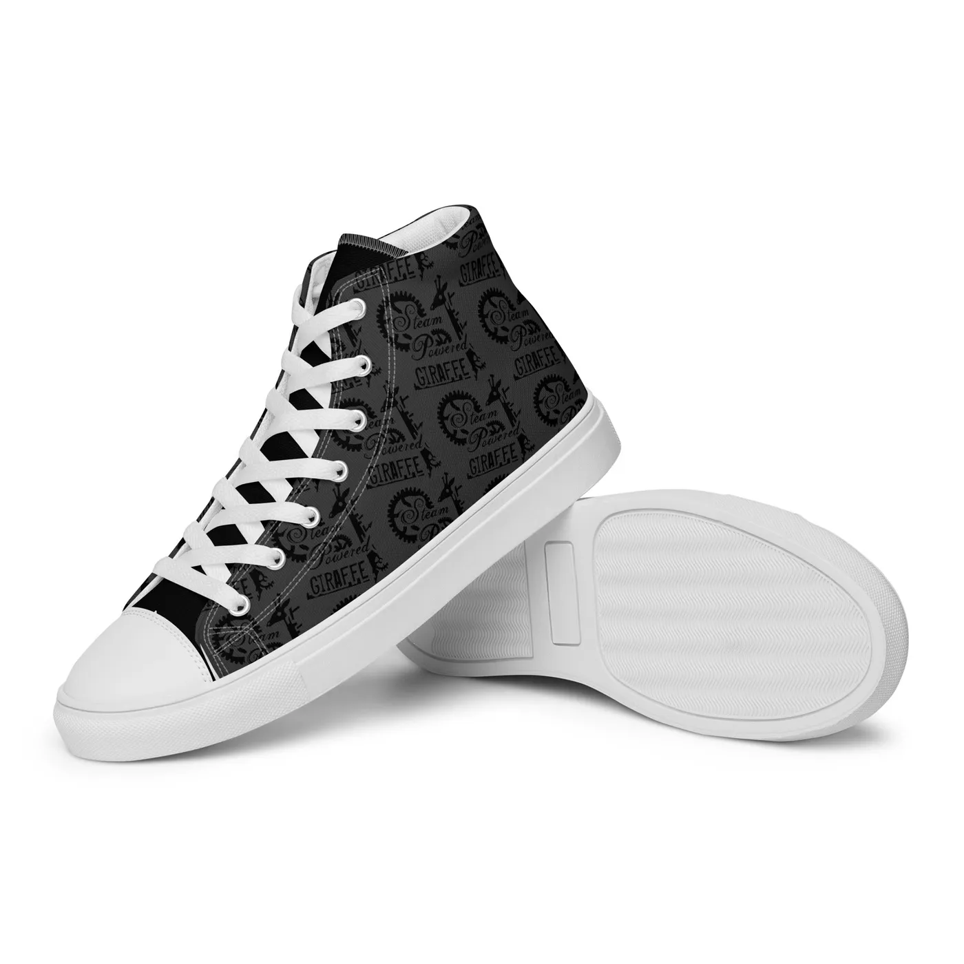 Steam Powered Giraffe Men’s Dark Grey SPG Logo High Top Shoes