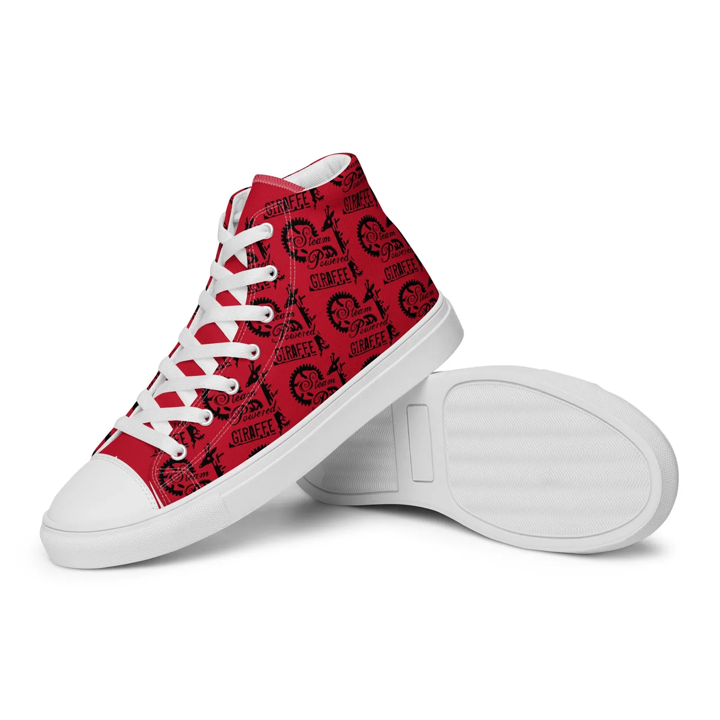 Steam Powered Giraffe Men’s Red SPG Logo High Top Shoes