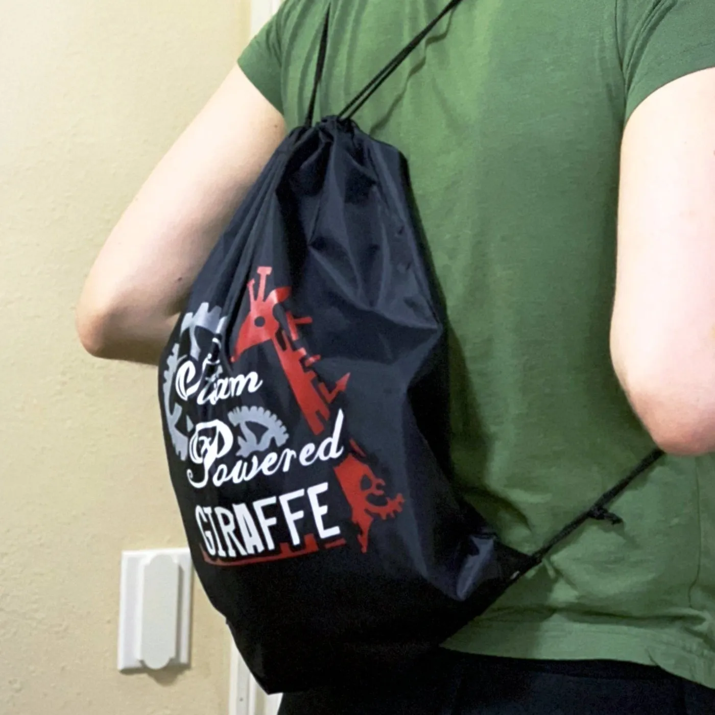 Steam Powered Giraffe Nylon Drawstring Backpack
