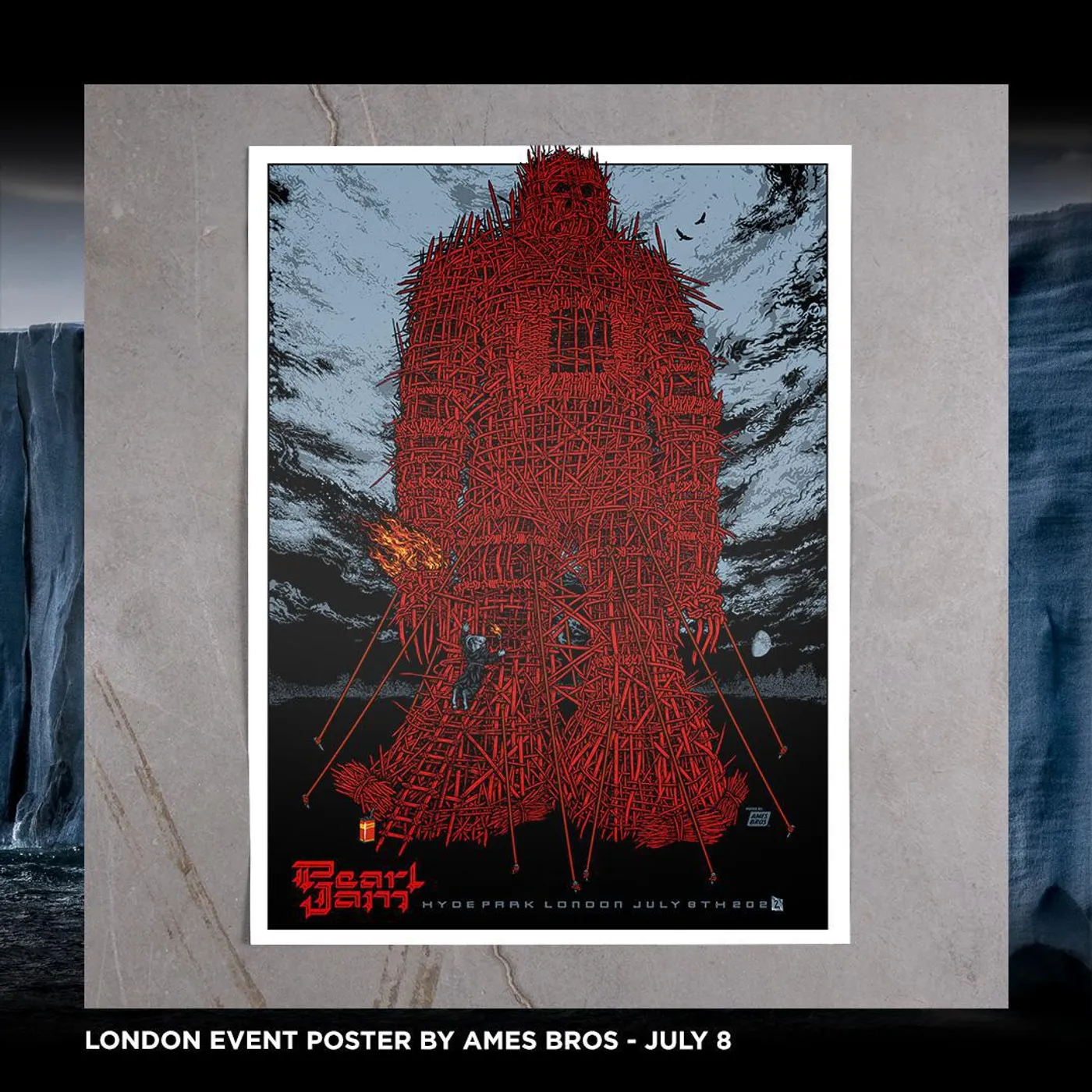 2022 Pearl Jam London 7/8 Tour Poster 1