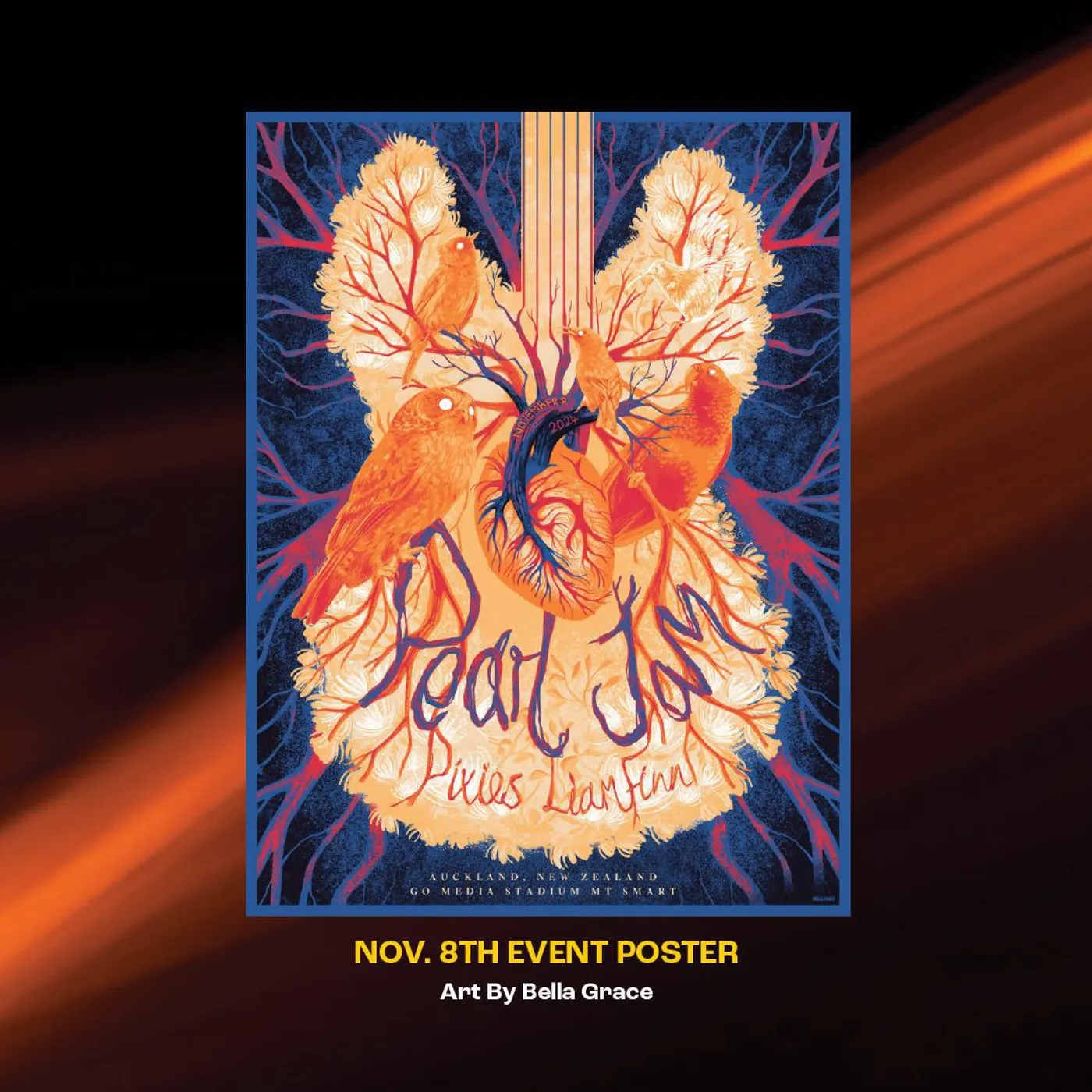 2024 Pearl Jam Auckland 11/8 Event Poster- Grace