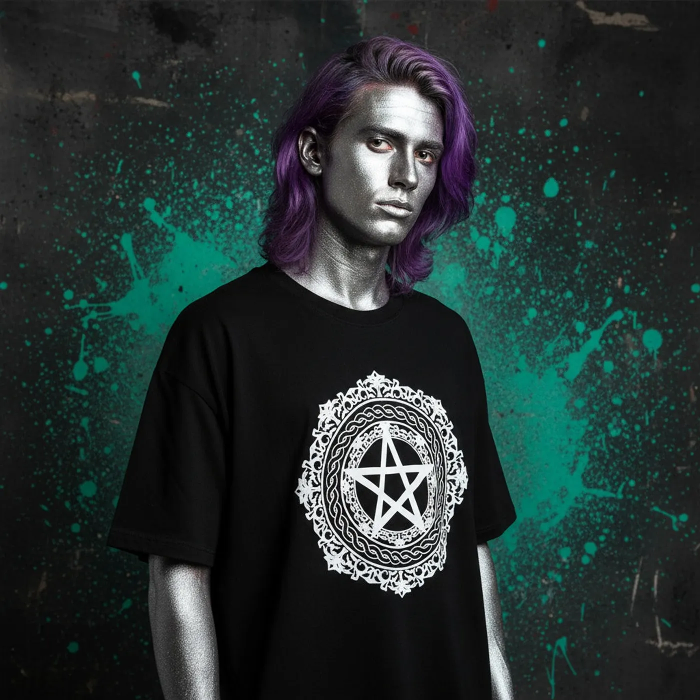 House of Hate Black Pentagram T w/ White Print