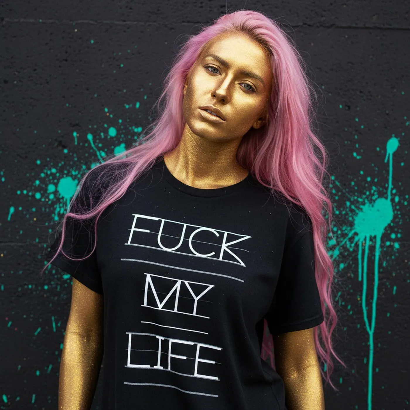 House of Hate - "Fuck My Life" Black T w/ White Print FML