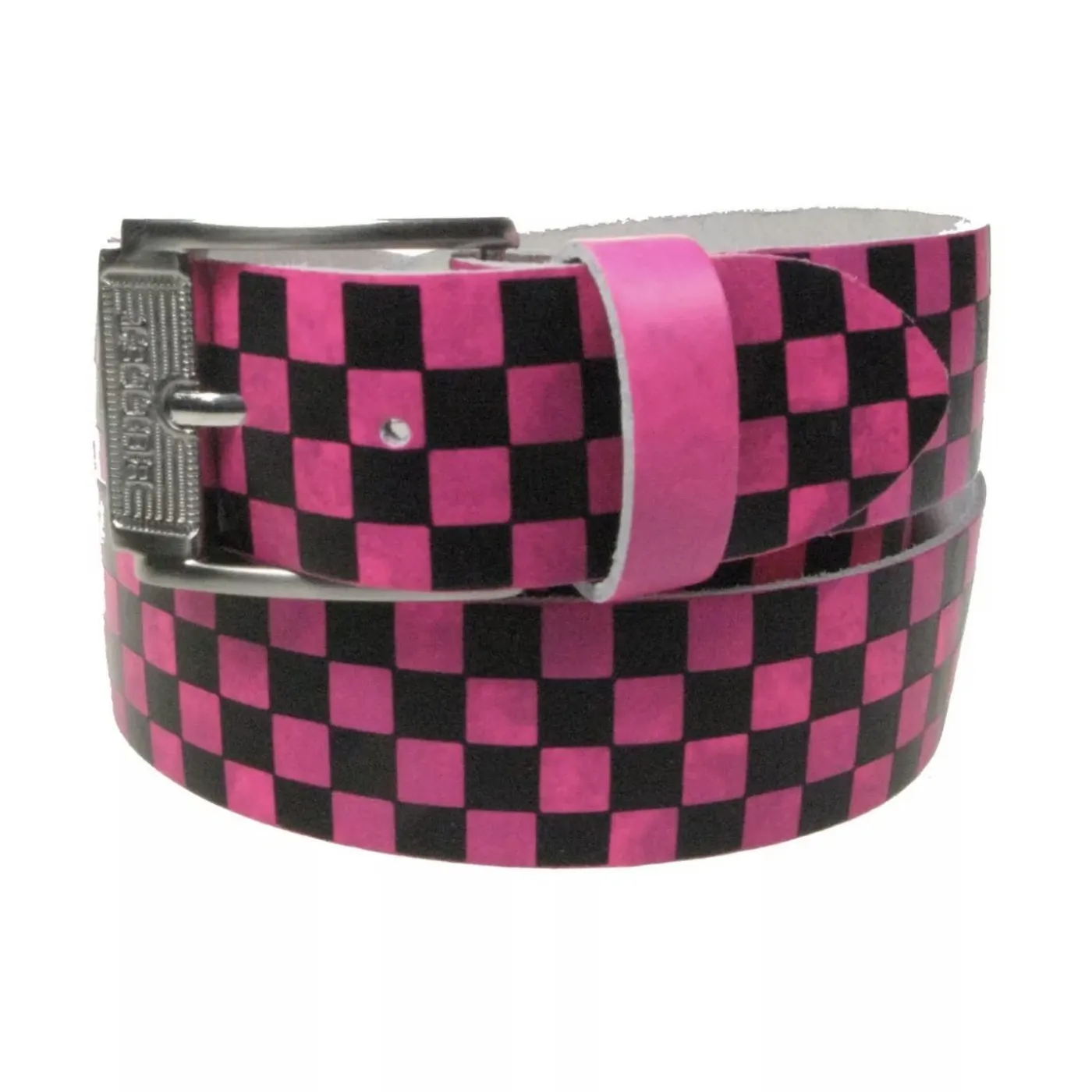 House of Hate "Neon Chequed" Real Leather Belt
