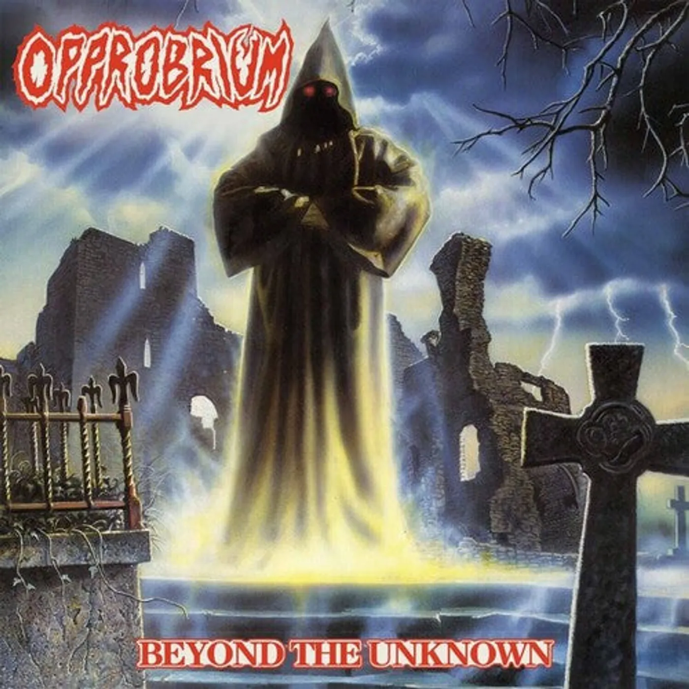 Opprobrium BEYOND THE UNKNOWN (BLUE/WHITE & RED SPLATTER VINYL) Vinyl Record