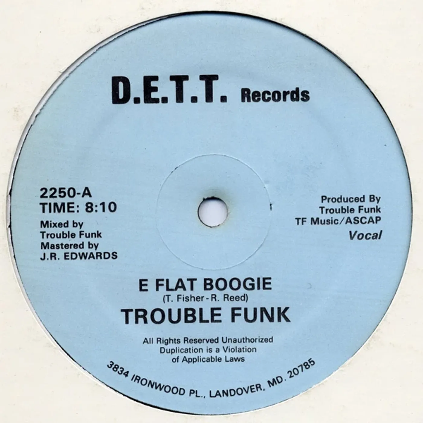Trouble Funk E FLAT BOOGIE Vinyl Record