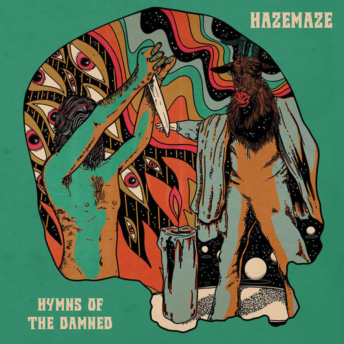 Hazemaze HYMNS OF THE DAMNED (RED SPLATTER TRANSPARENT VINYL) Vinyl Record