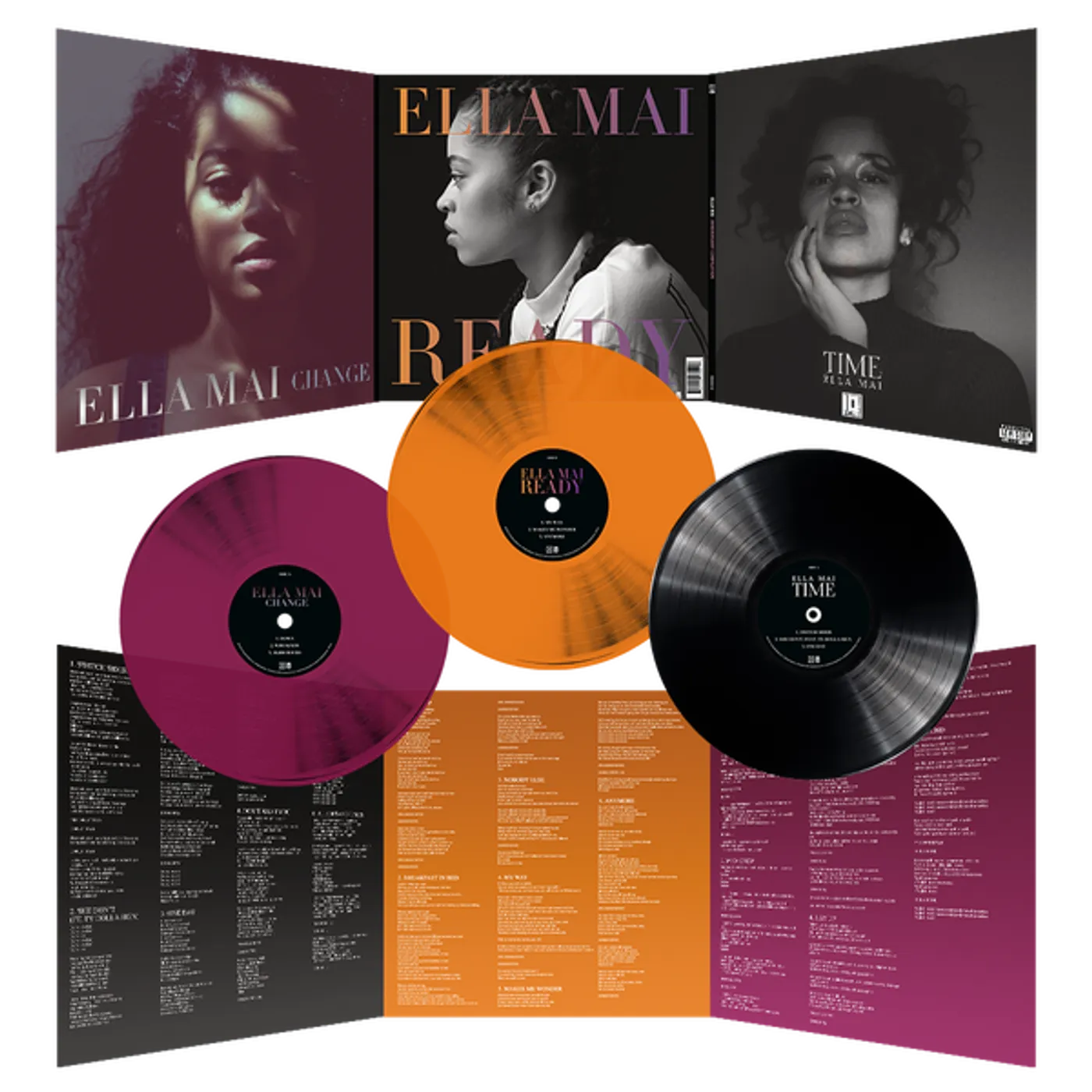 Ella Mai TIME CHANGE READY - ANNIVERSARY VINYL (X) (3LP/BLACK VINYL/VIOLET VINYL/ORANGE VINYL) Vinyl Record
