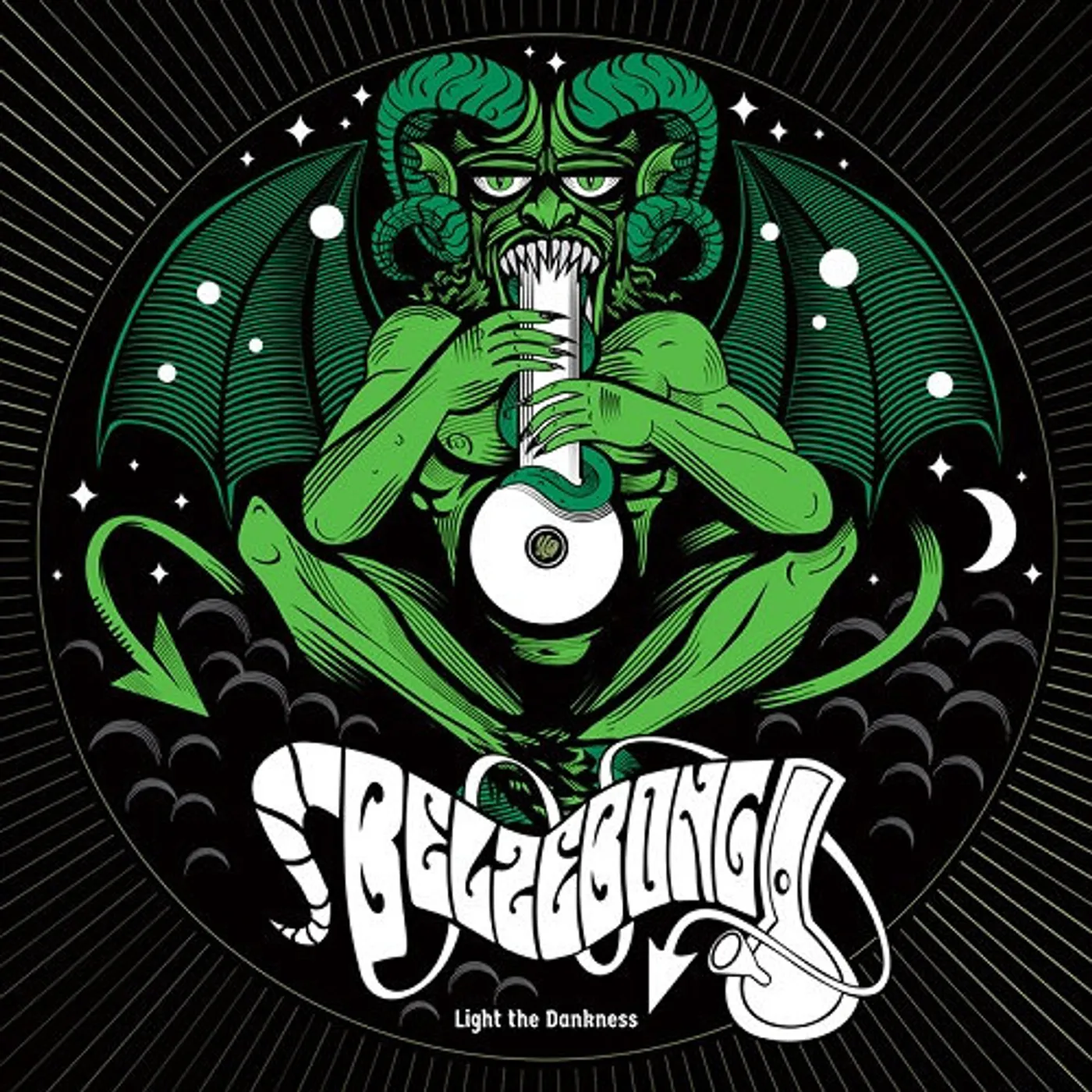 Belzebong LIGHT THE DANKNESS (HALF & HALF WHITE-GREEN VINYL) Vinyl Record
