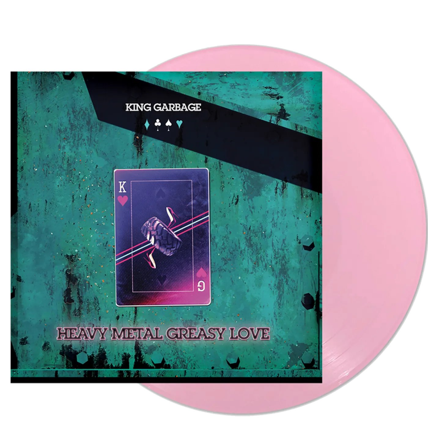 King Garbage HEAVY METAL GREASY LOVE (PINK VINYL) Vinyl Record