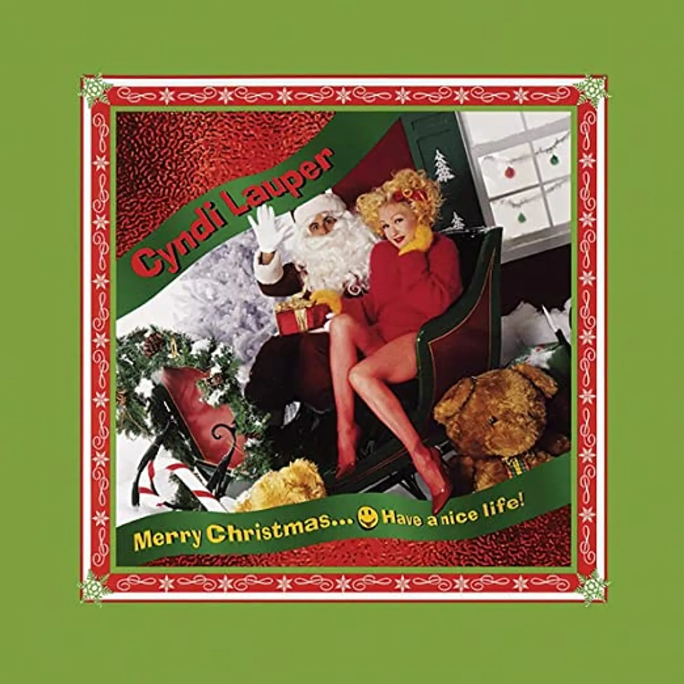 Cyndi Lauper MERRY CHRISTMAS…HAVE A NICE LIFE! (CLEAR WITH RED & WHITE CANDY CANE SWIRL VINYL) Vinyl Record