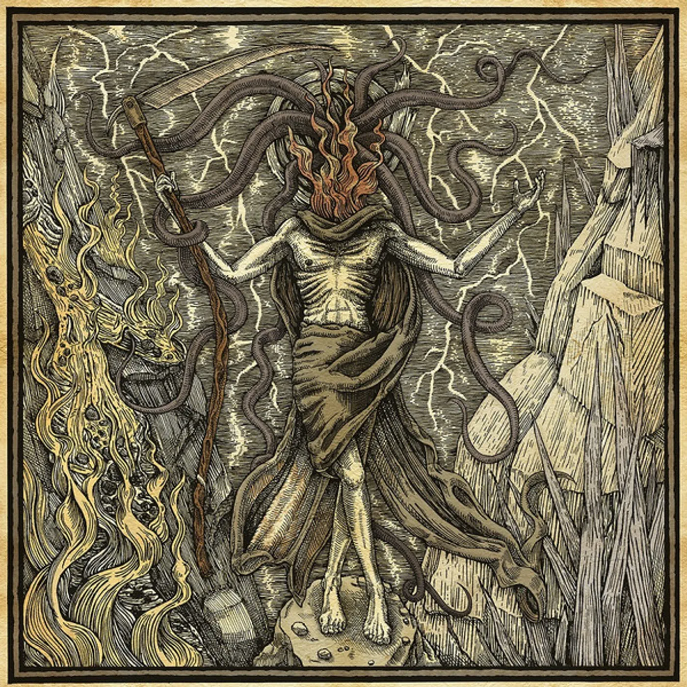 Corpus Christii Bitter End Of Old (Red/Mustard Swirl w/ Black Splatter) vinyl record