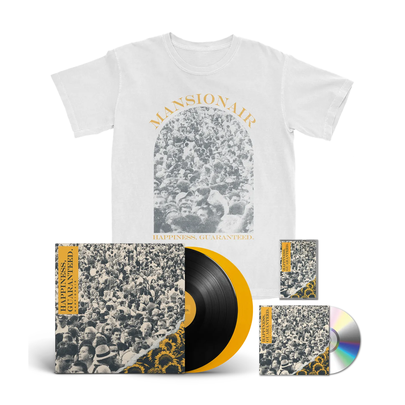 Mansionair | 'Happiness, Guaranteed' T-Shirt + Music Bundle