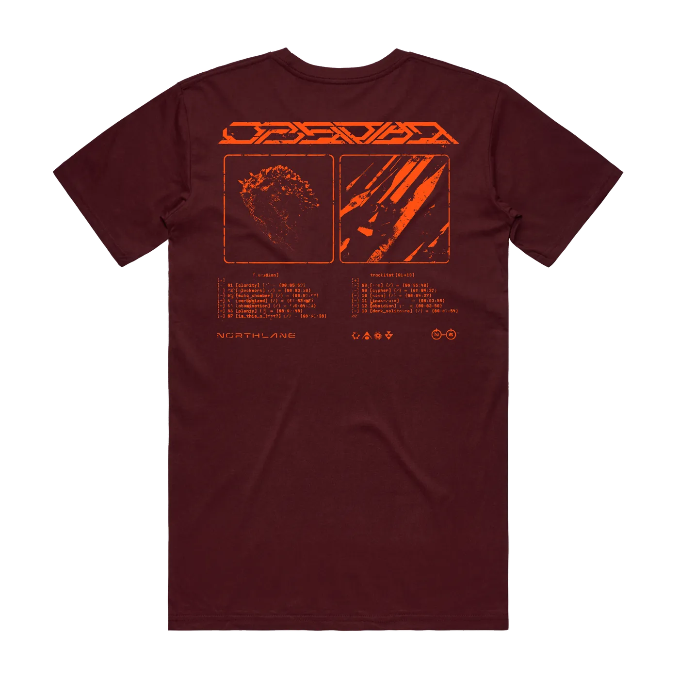 Northlane 'OBSIDIAN' Burgundy T-Shirt