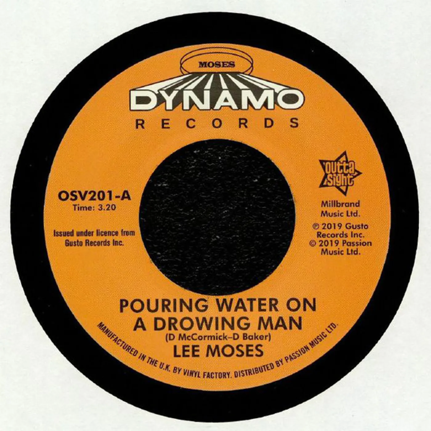 Lee Moses POURING WATER ON A DROWNING MAN / NEVER IN MY LIFE Vinyl Record
