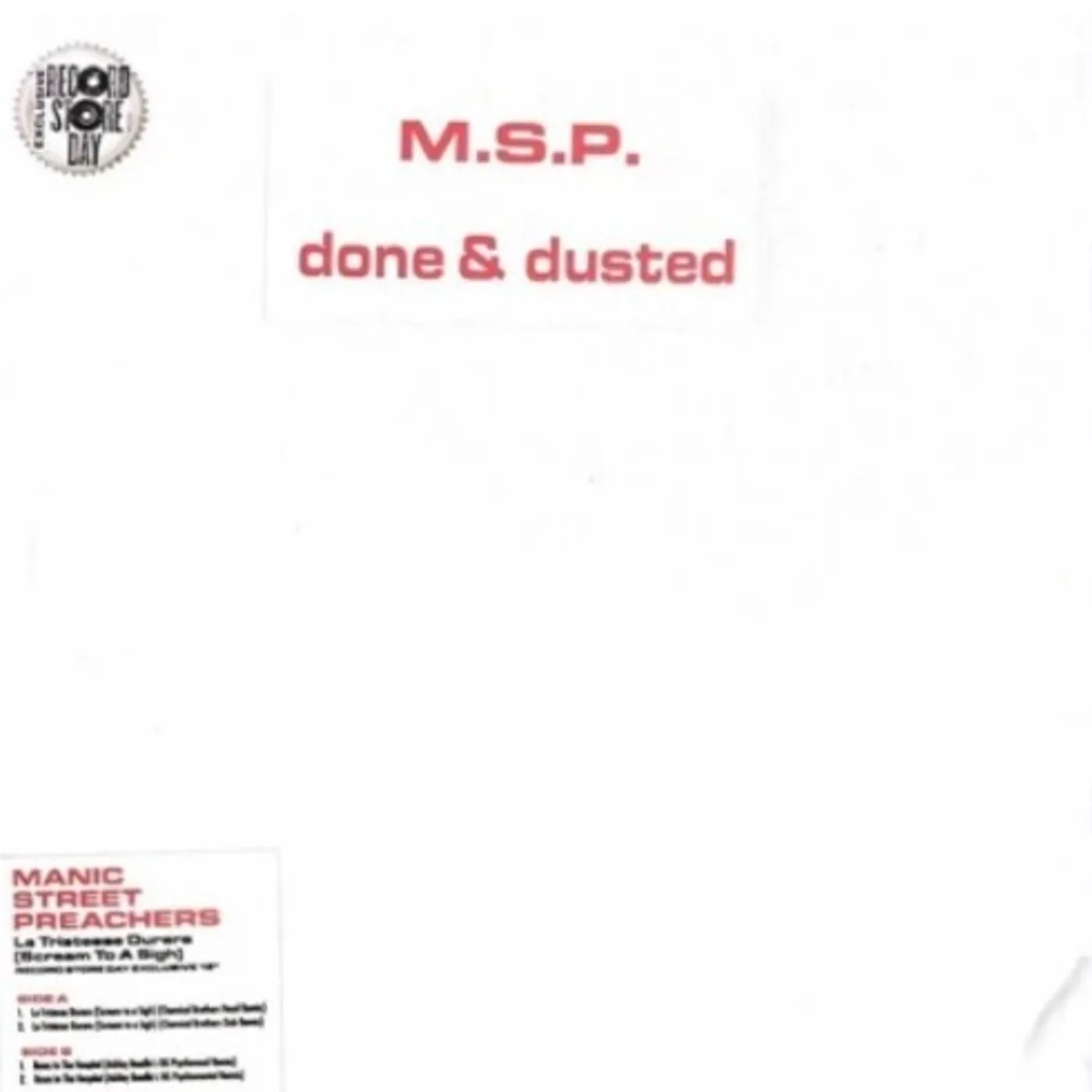 Manic Street Preachers LA TRISTESSE DURERA (SCREAM TO A SIGH) Vinyl Record