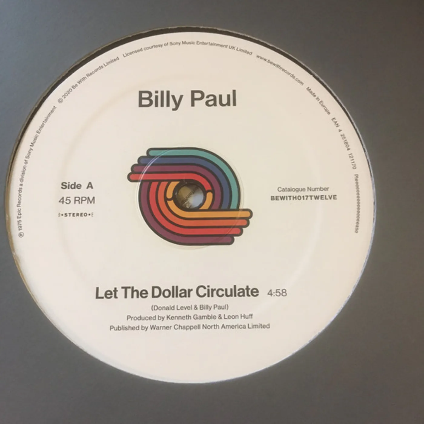Billy Paul LET THE DOLLAR CIRCULATE / EAST Vinyl Record