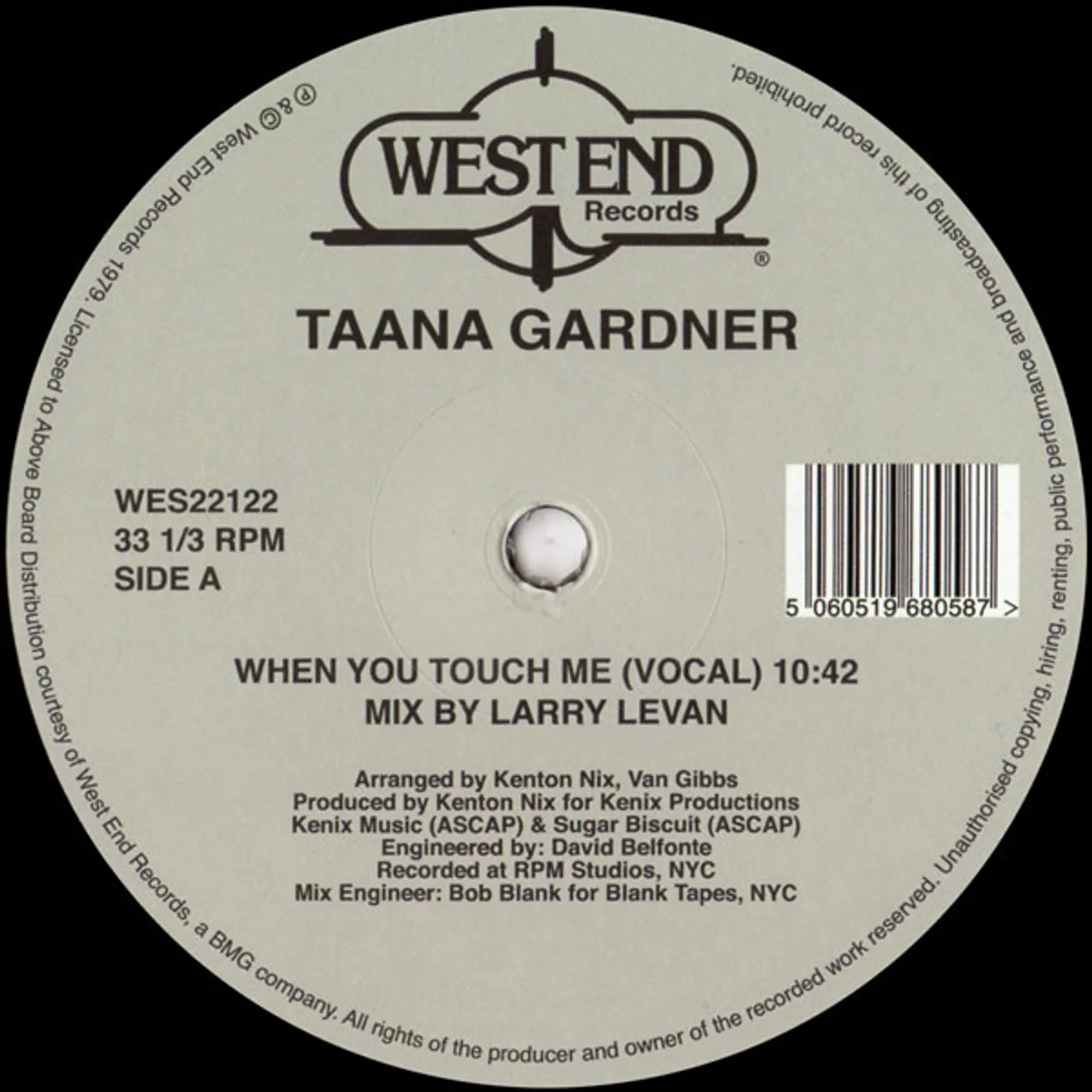 Taana Gardner When You Touch Me Vinyl Record